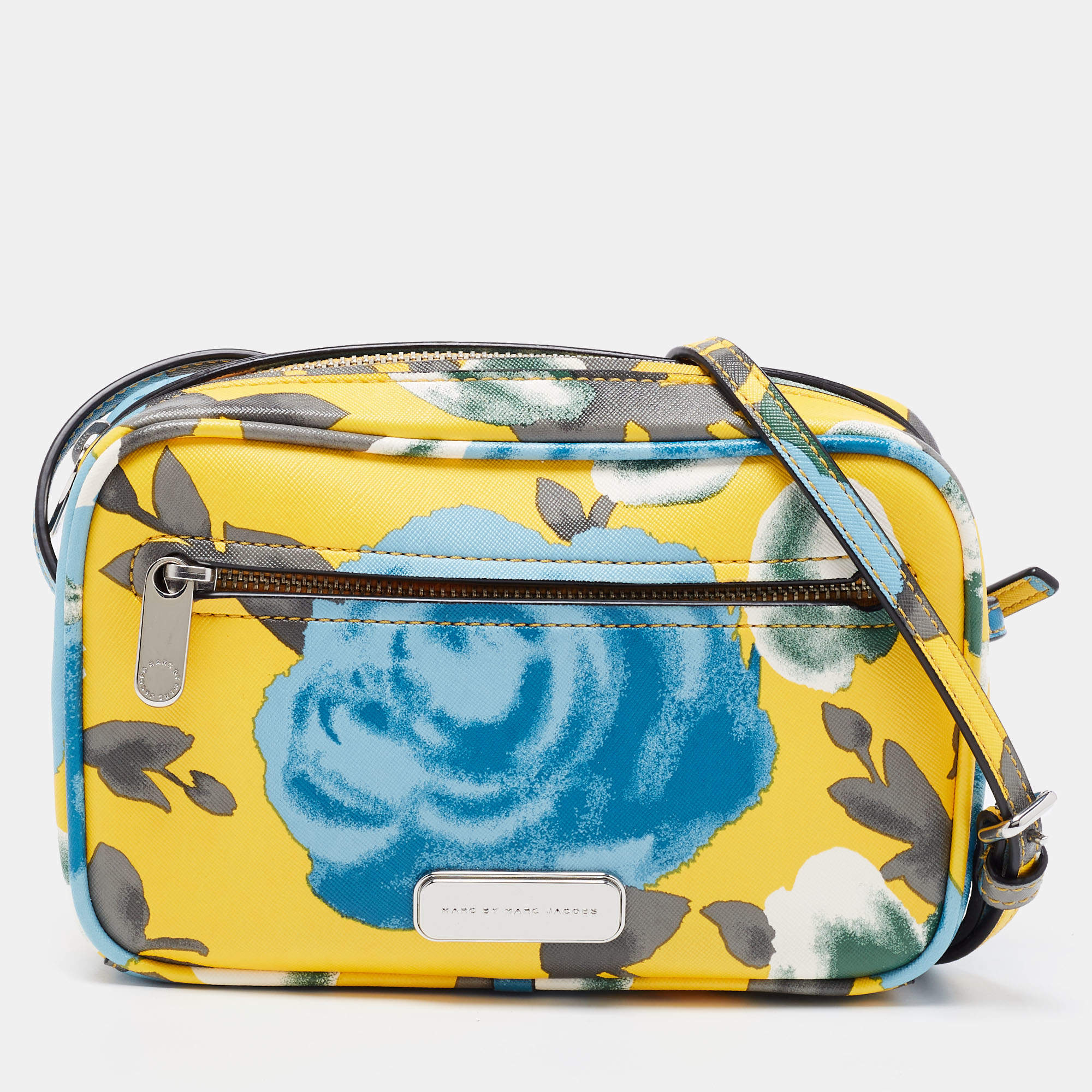 Pre Owned حقيبة كروس مارك باي مارك جاكوبس جيري روز سالي جلد نقشة زهور  صفراء 