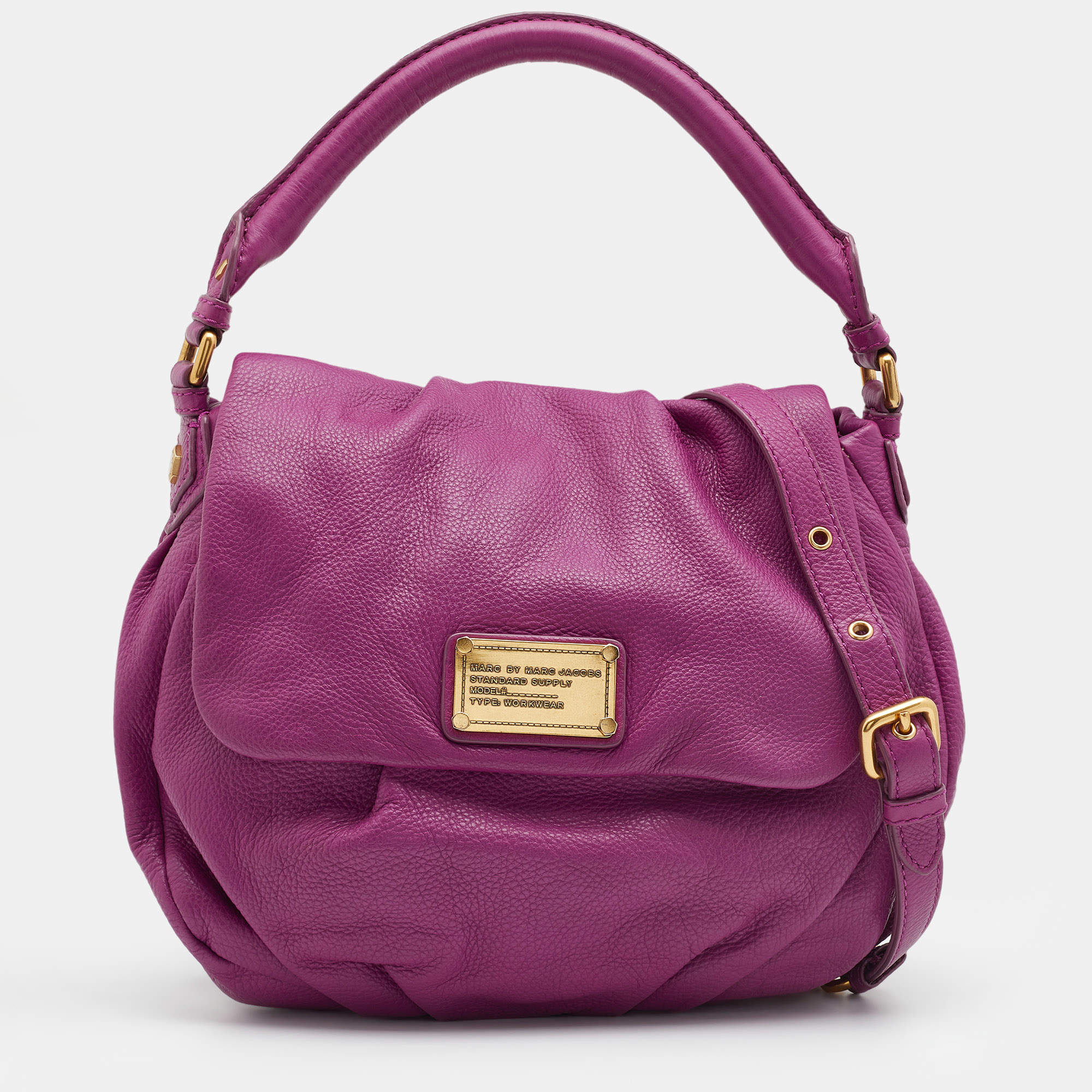 Marc by Marc Jacobs Purple Leather Classic Q Lil Ukita Top Handle Bag