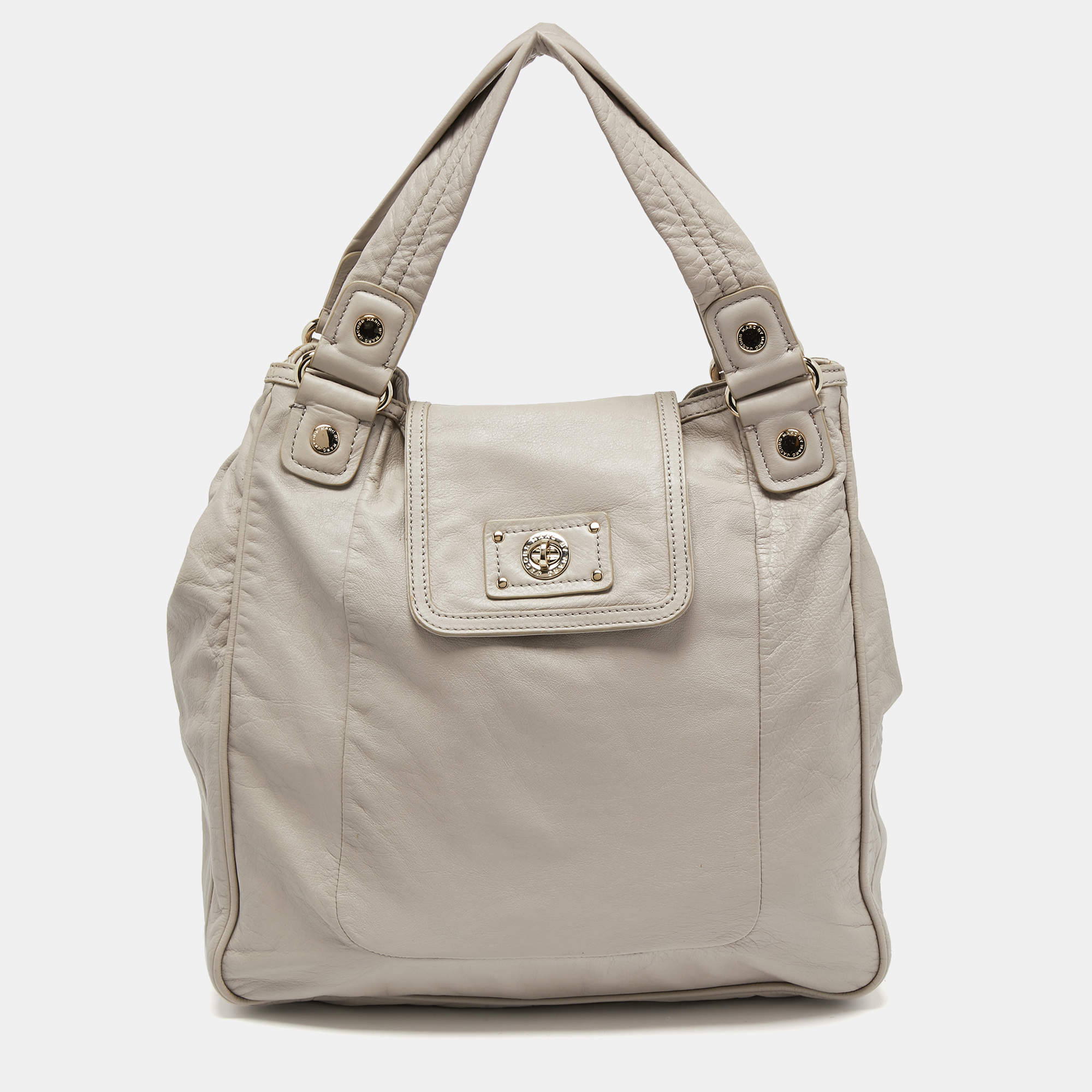Pre Owned Marc by Marc Jacobs Grey Leather Tote