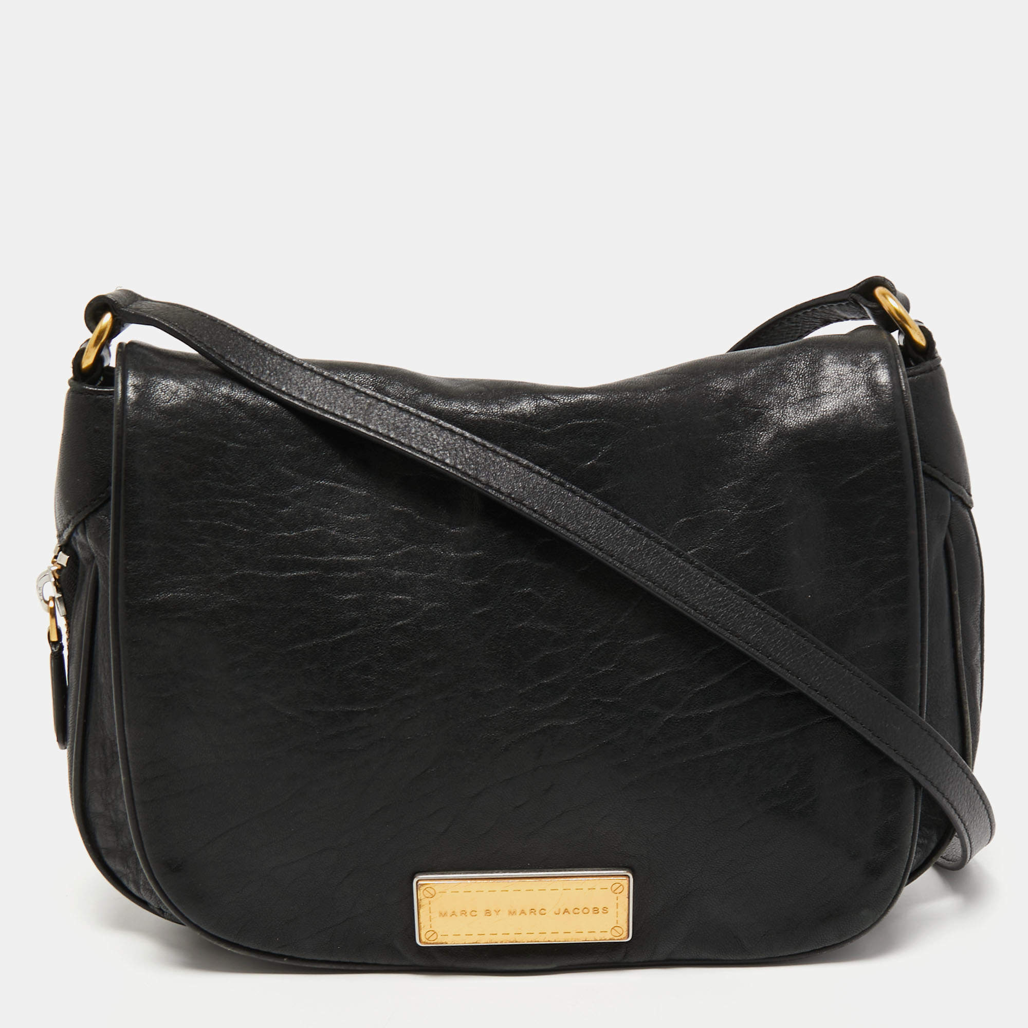 Marc by Marc Jacobs Black Leather Flap Shoulder Bag