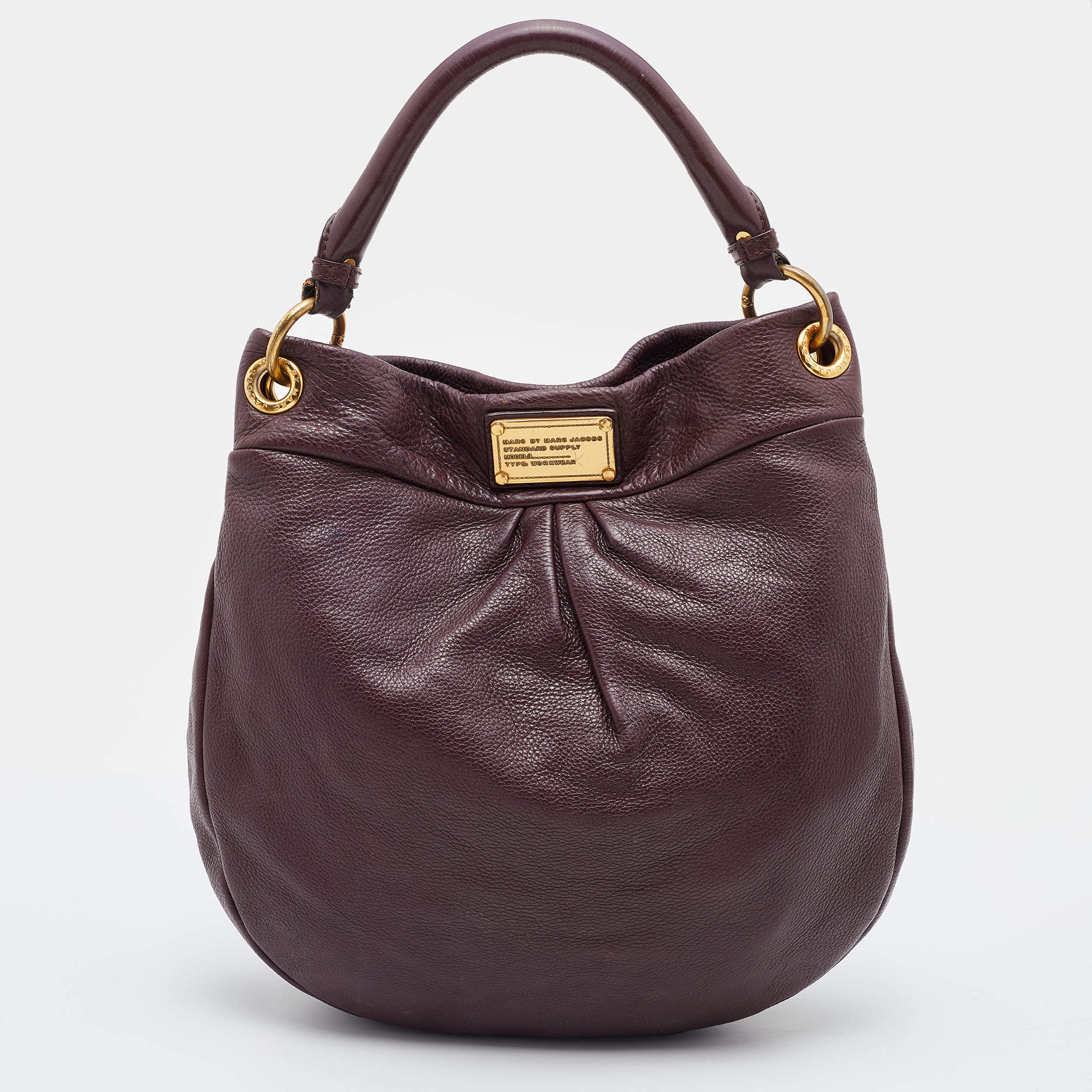 Pre Owned Marc by Marc Jacobs Burgundy Leather Classic Q Hillier Hobo