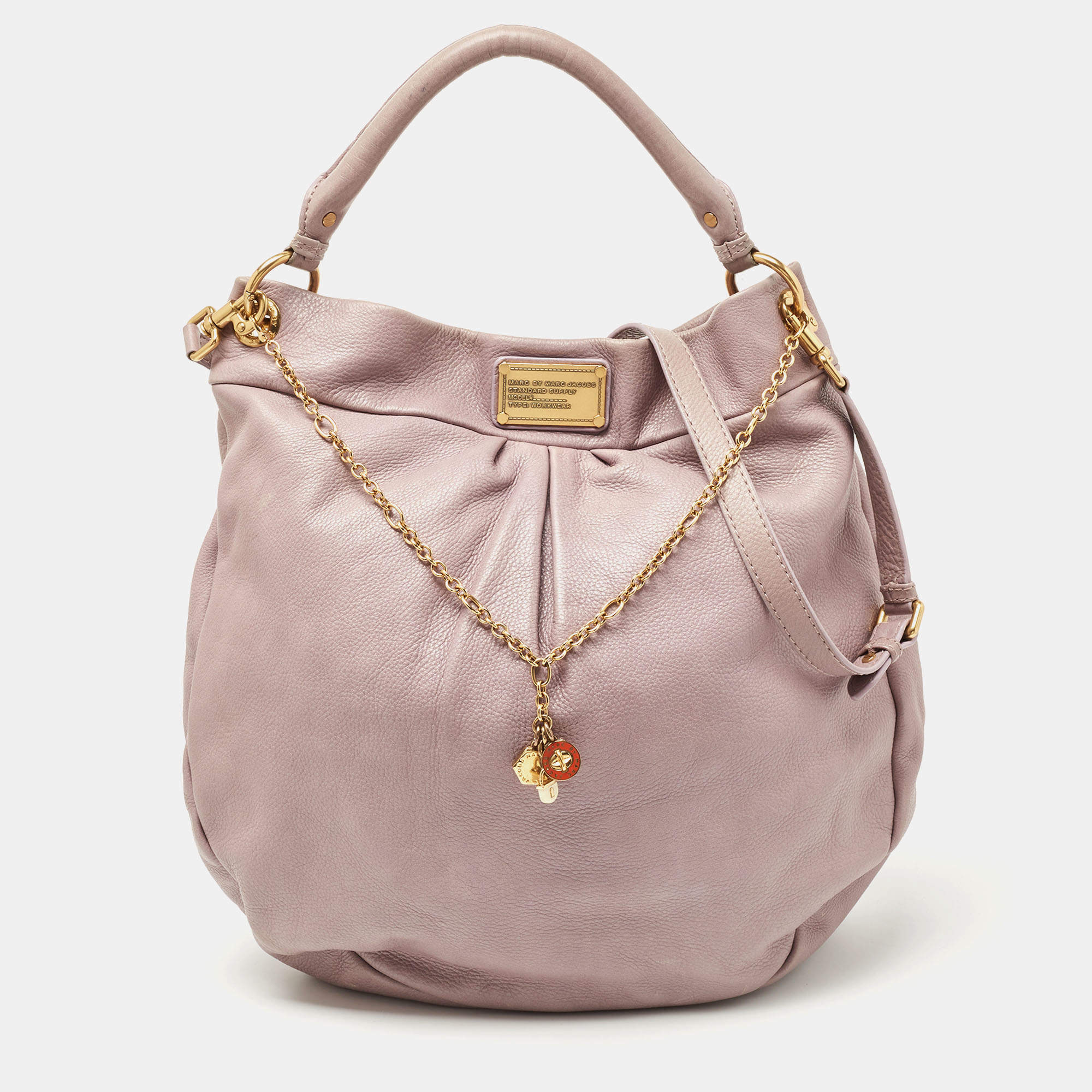 Pre Owned Marc by Marc Jacobs Lilac Leather Classic Q Hillier Hobo