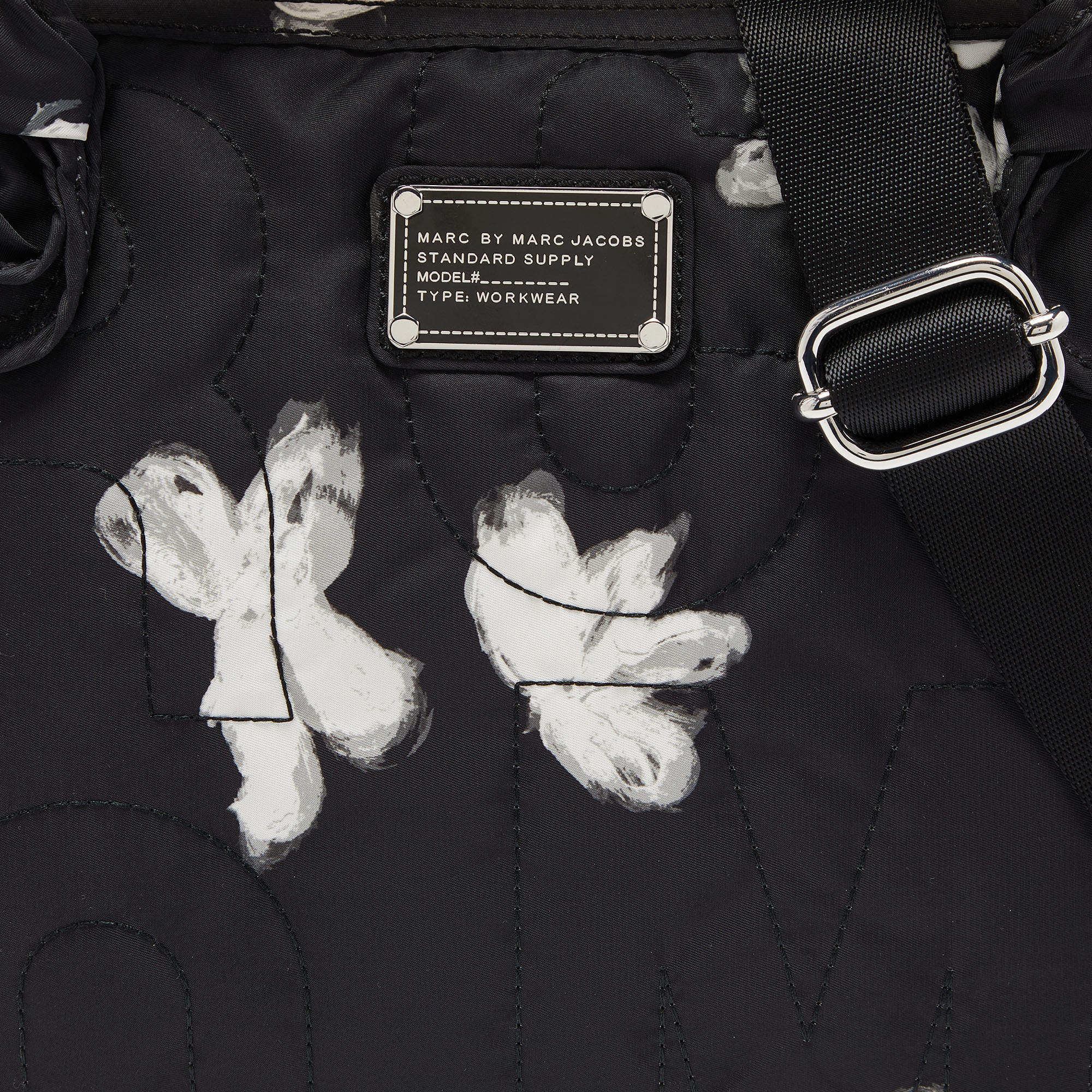 Pre Owned Marc By Marc Jacobs Black Printed Nylon Pretty 15 Laptop Bag