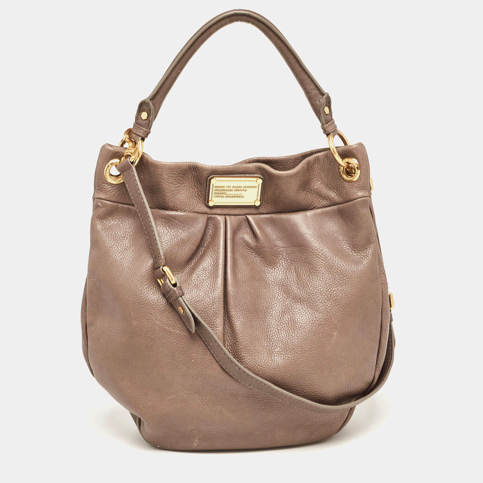 Pre Owned Marc by Marc Jacobs Beige Leather Classic Q Hillier Hobo