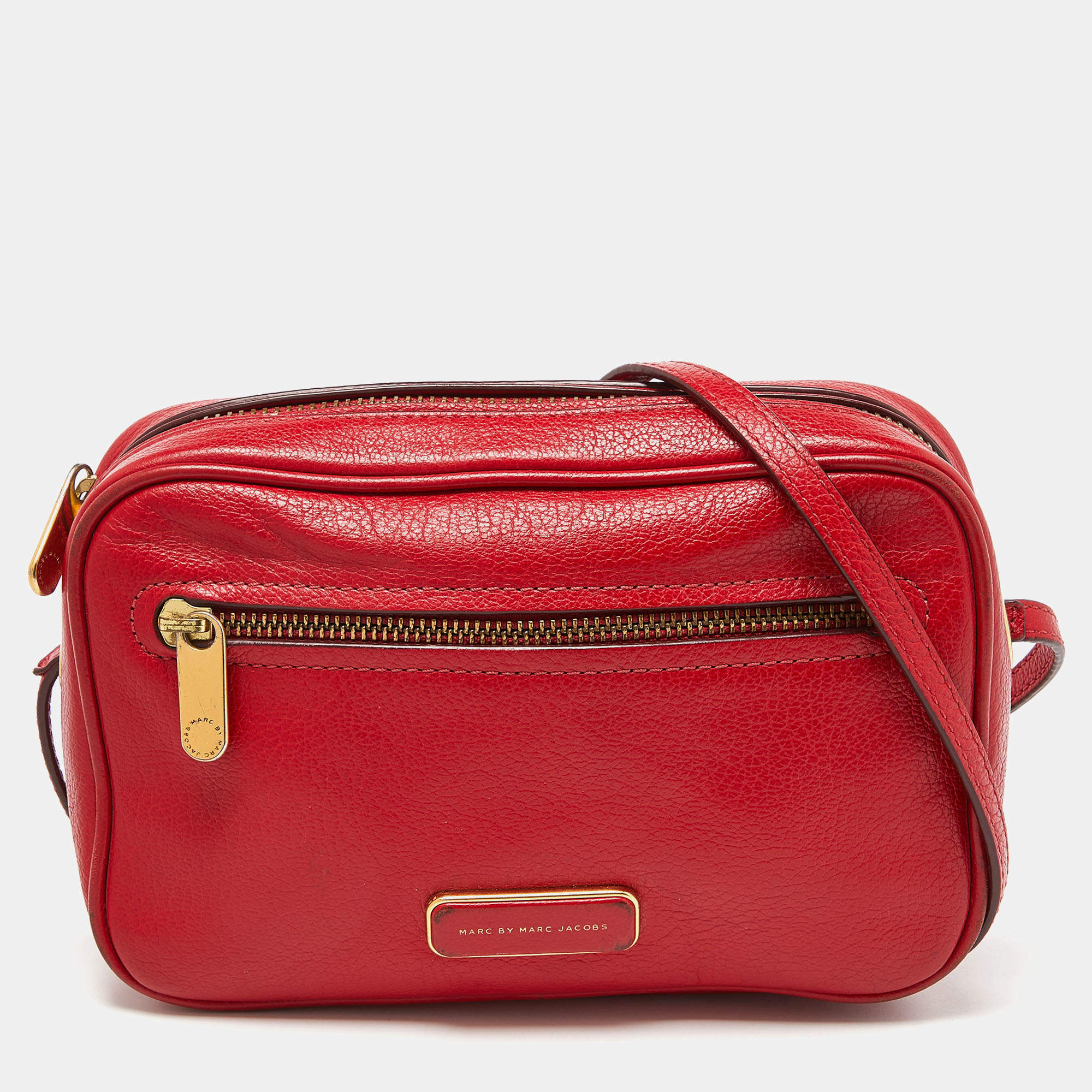 Pre Owned Marc by Marc Jacobs Red Leather Crossbody Bag