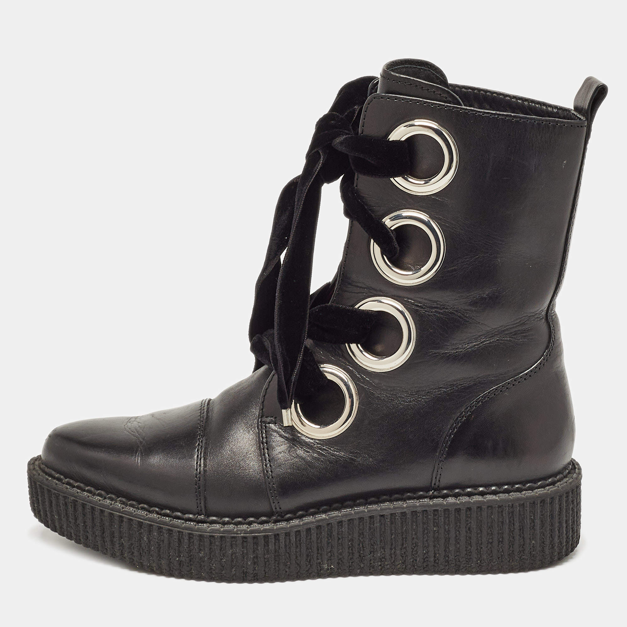 Marc by Marc Jacobs Black Leather Ankle Boots Size 36.5