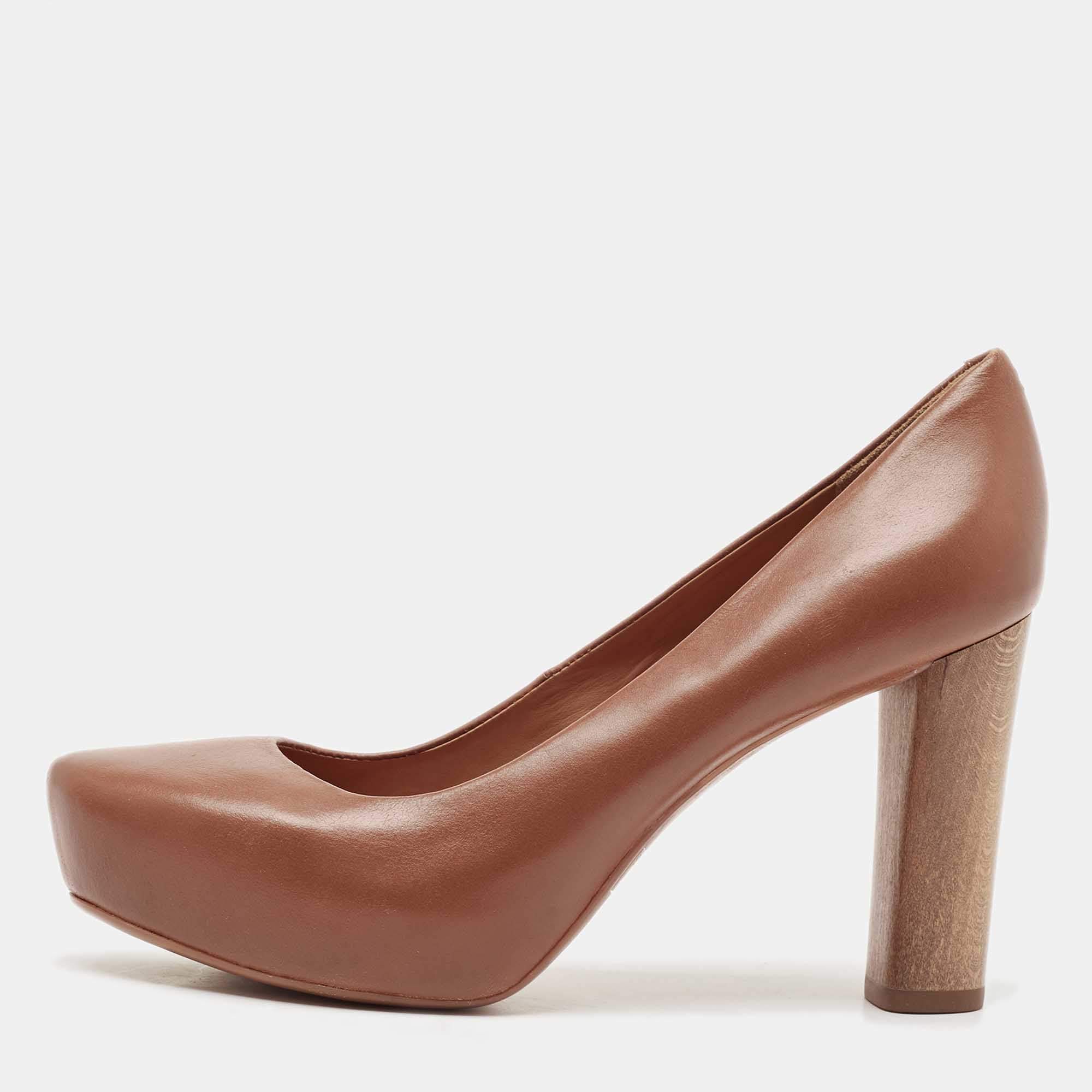 Marc by Marc Jacobs Brown Leather Platform Pumps Size 37