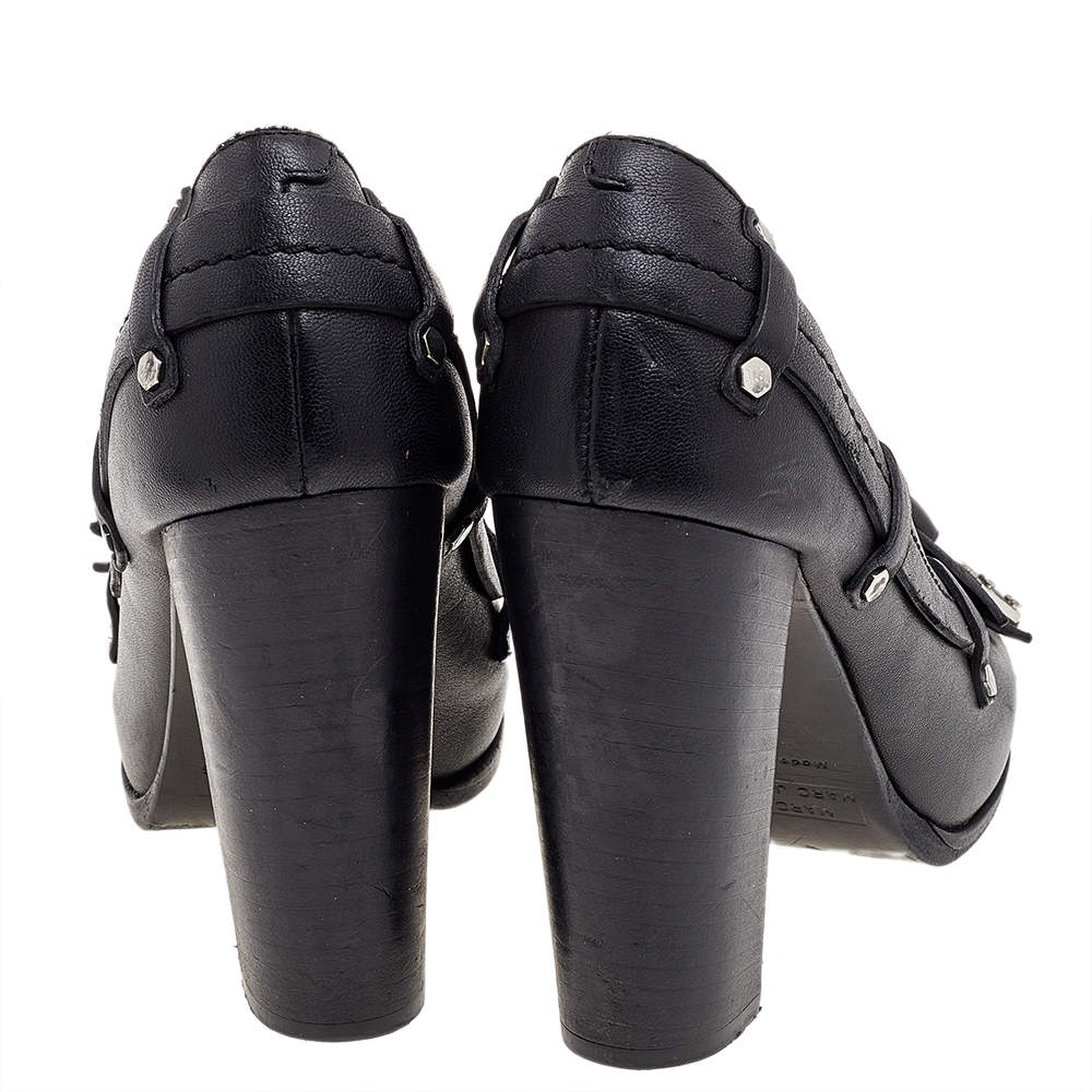 Pre Owned Marc by Marc Jacobs Black Leather Bow Pumps Size 37