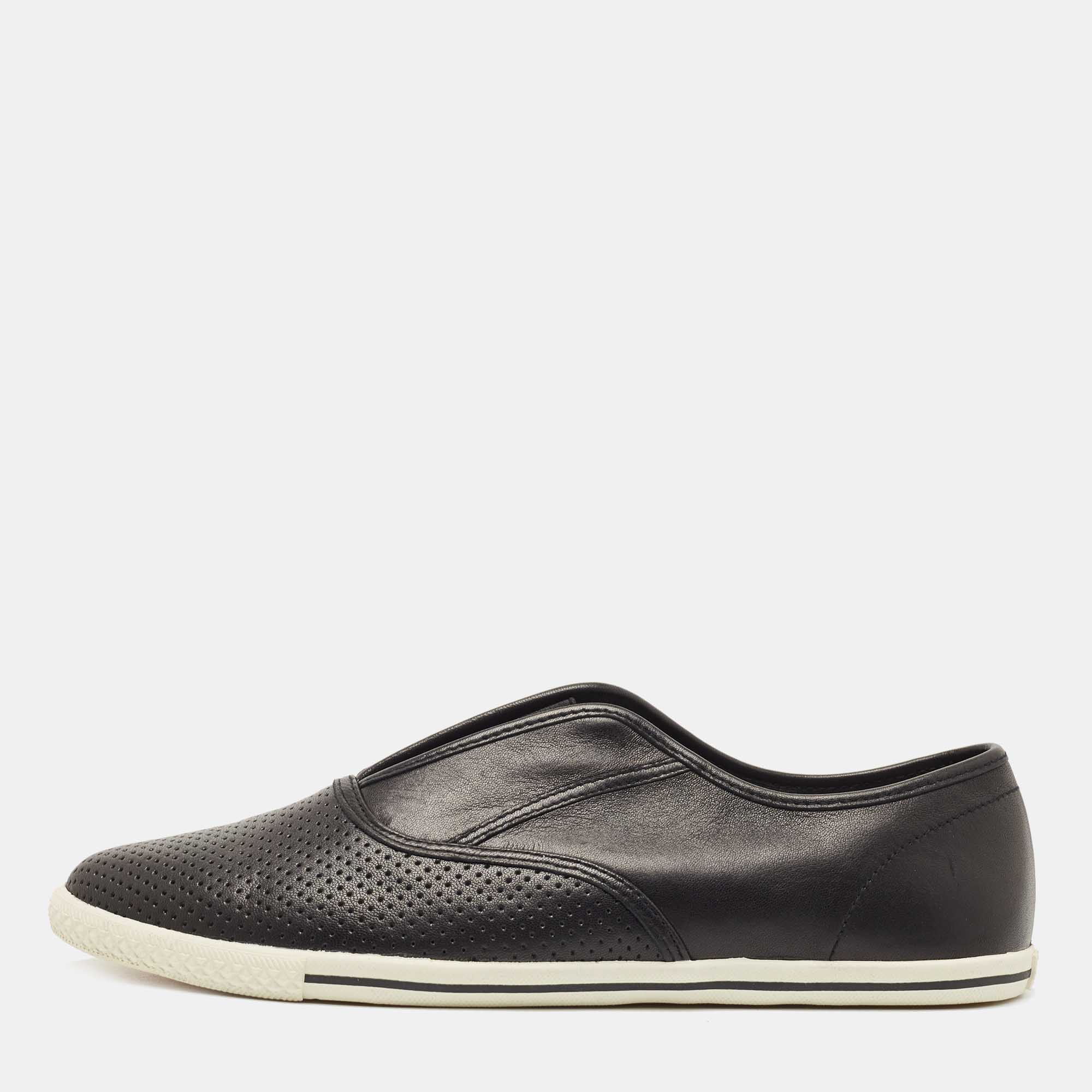 Pre Owned Marc by Marc Jacobs Black Leather Low Top Sneakers Size 39.5