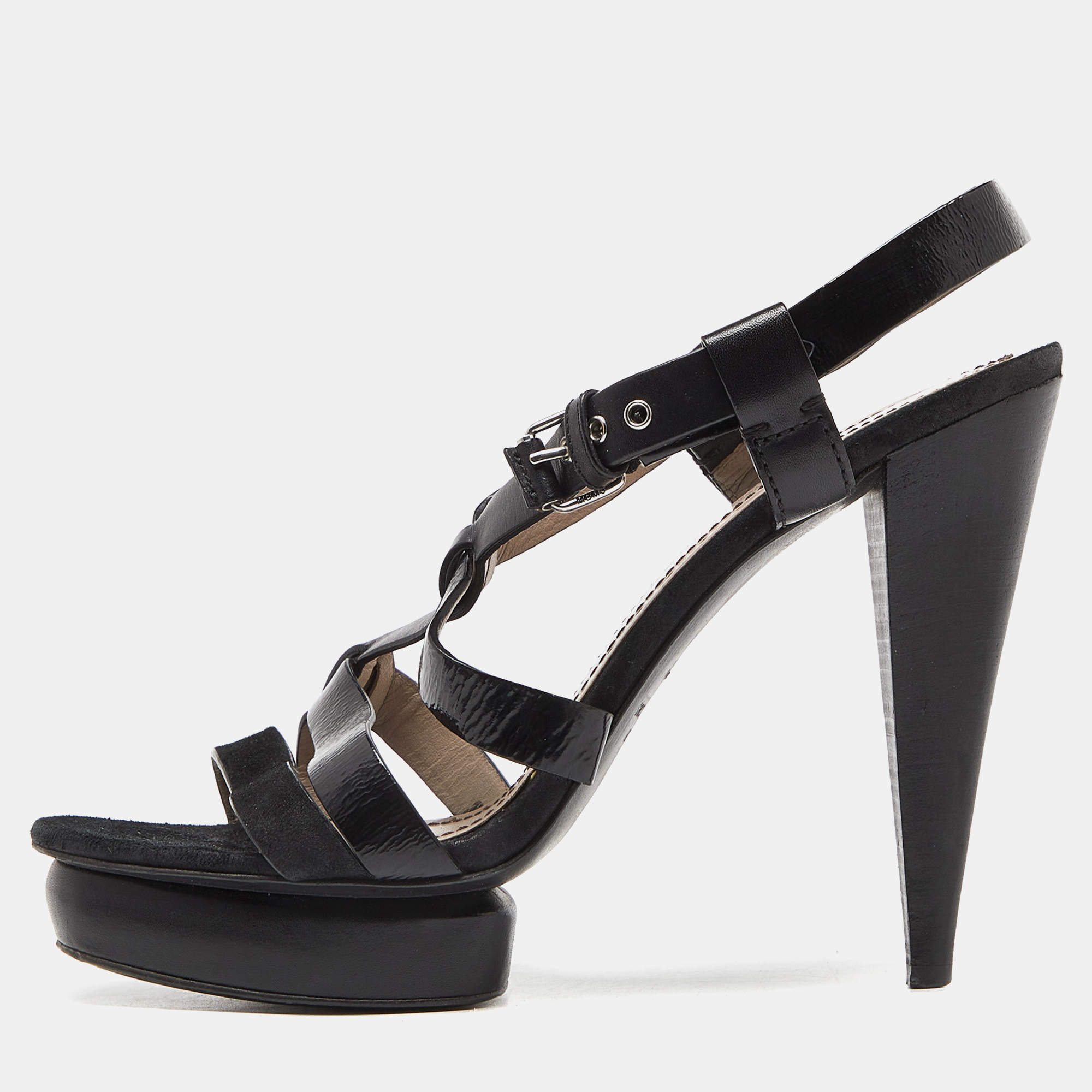 Marc By Marc Jacobs Black Leather Strappy Platform Sandals Size 40