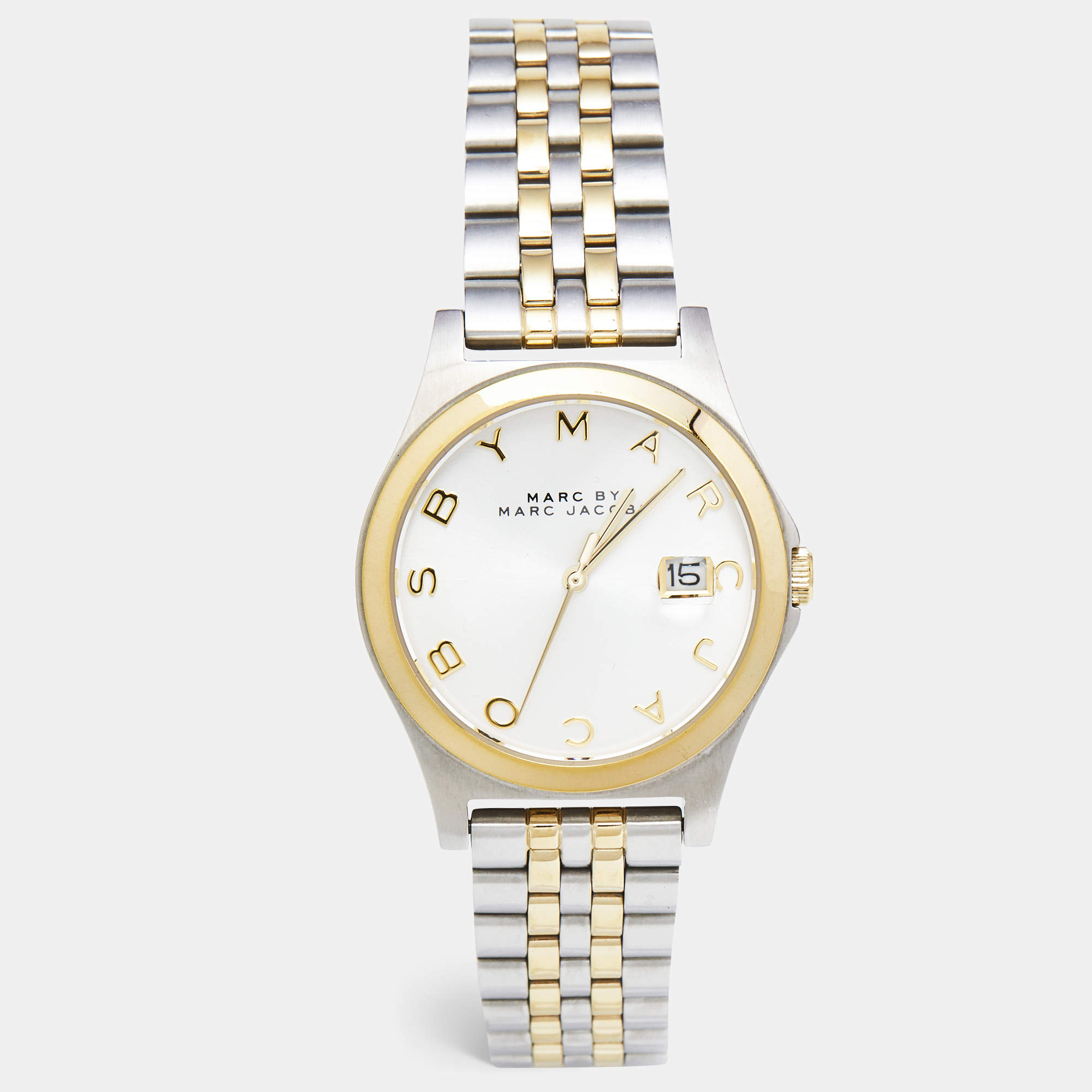 Marc By Marc Jacobs Silver Two Tone Stainless Steel Slim MBM3319 Women's Wristwatch 36 mm