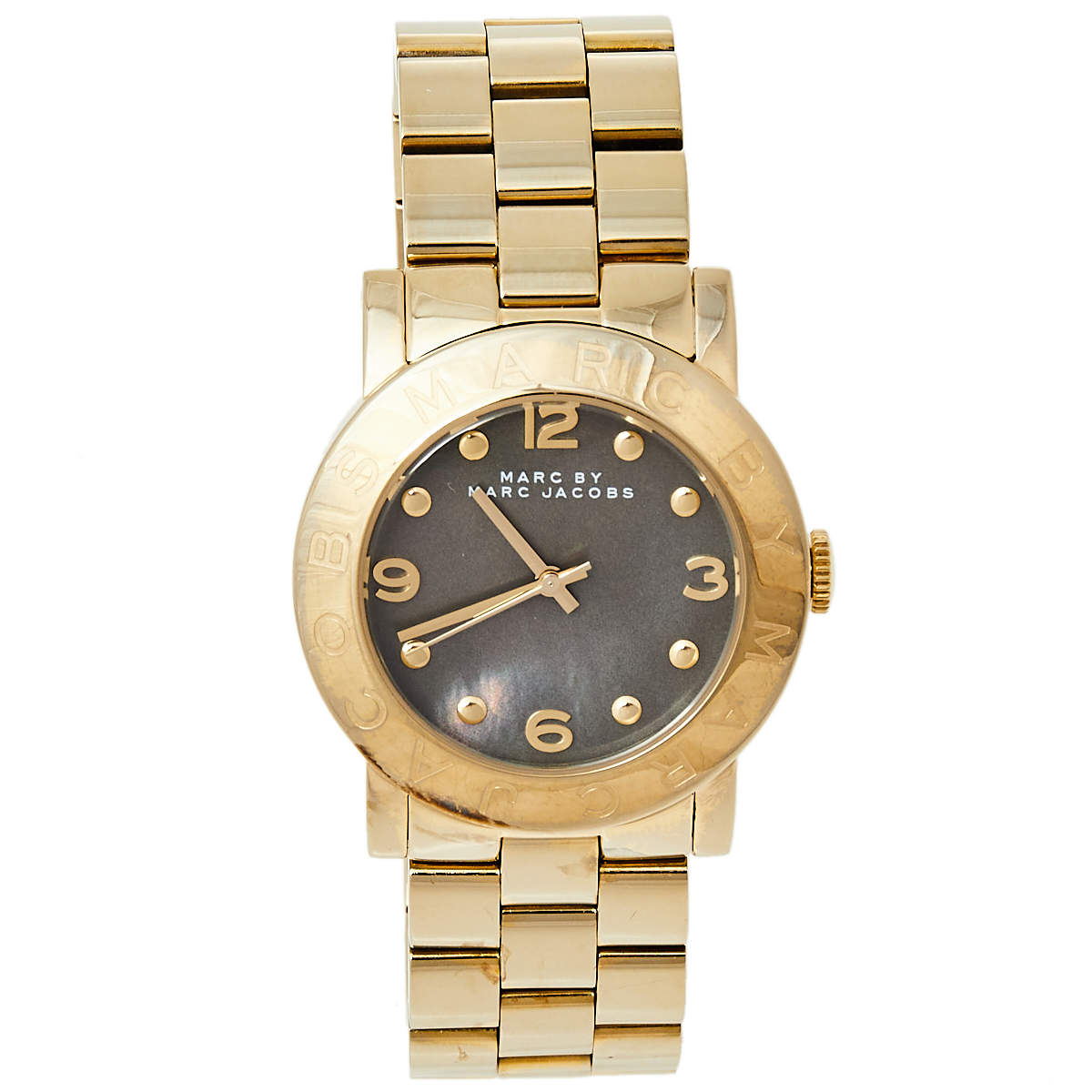 Marc By Marc Jacobs Grey Gold Tone Stainless Steel Amy MBM3273 Women's Wristwatch 36 mm