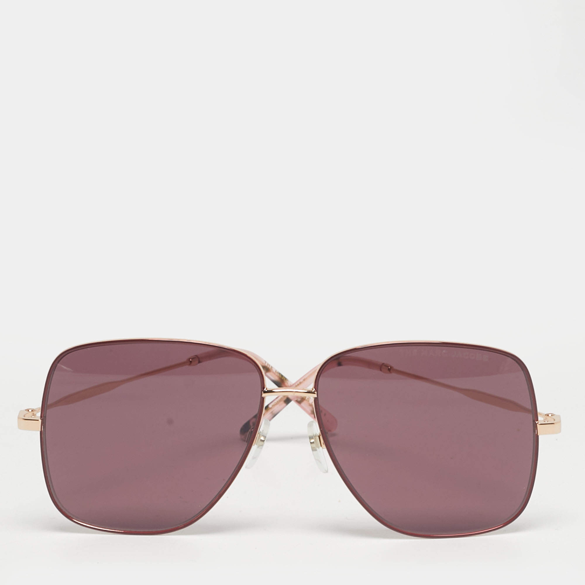 Pre Owned Marc Jacobs Pink/Gold Tone Marc 619/S Square Sunglasses
