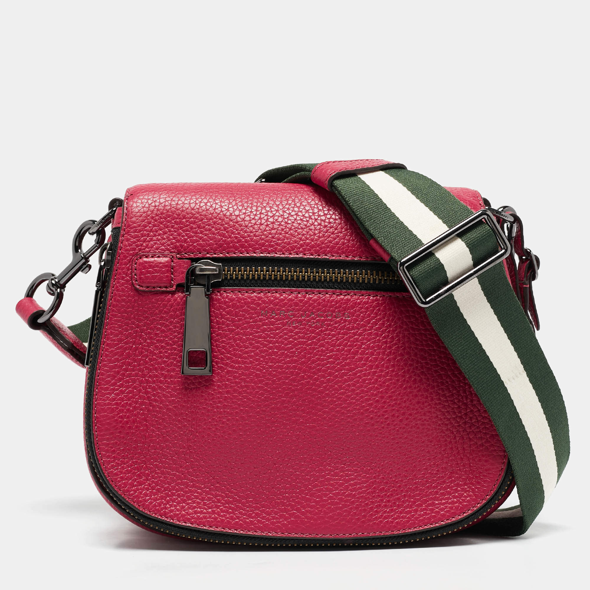 Marc Jacobs Fuchsia Leather Recruit Nomad Saddle Shoulder Bag