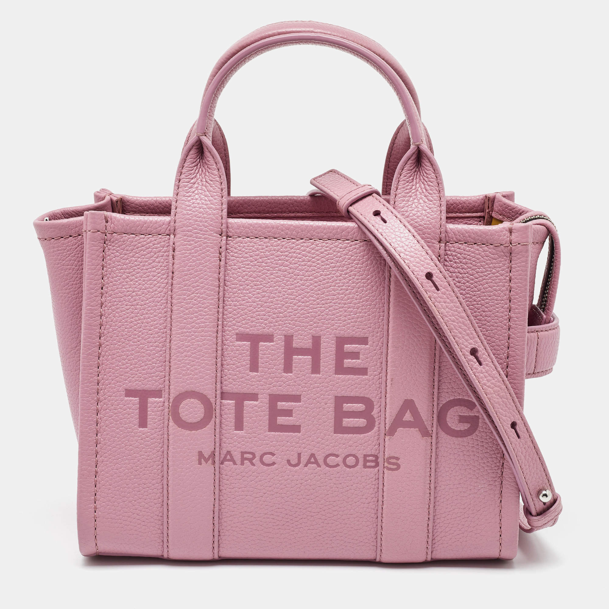 Pre Owned Marc Jacobs Pink Leather Small The Tote Bag