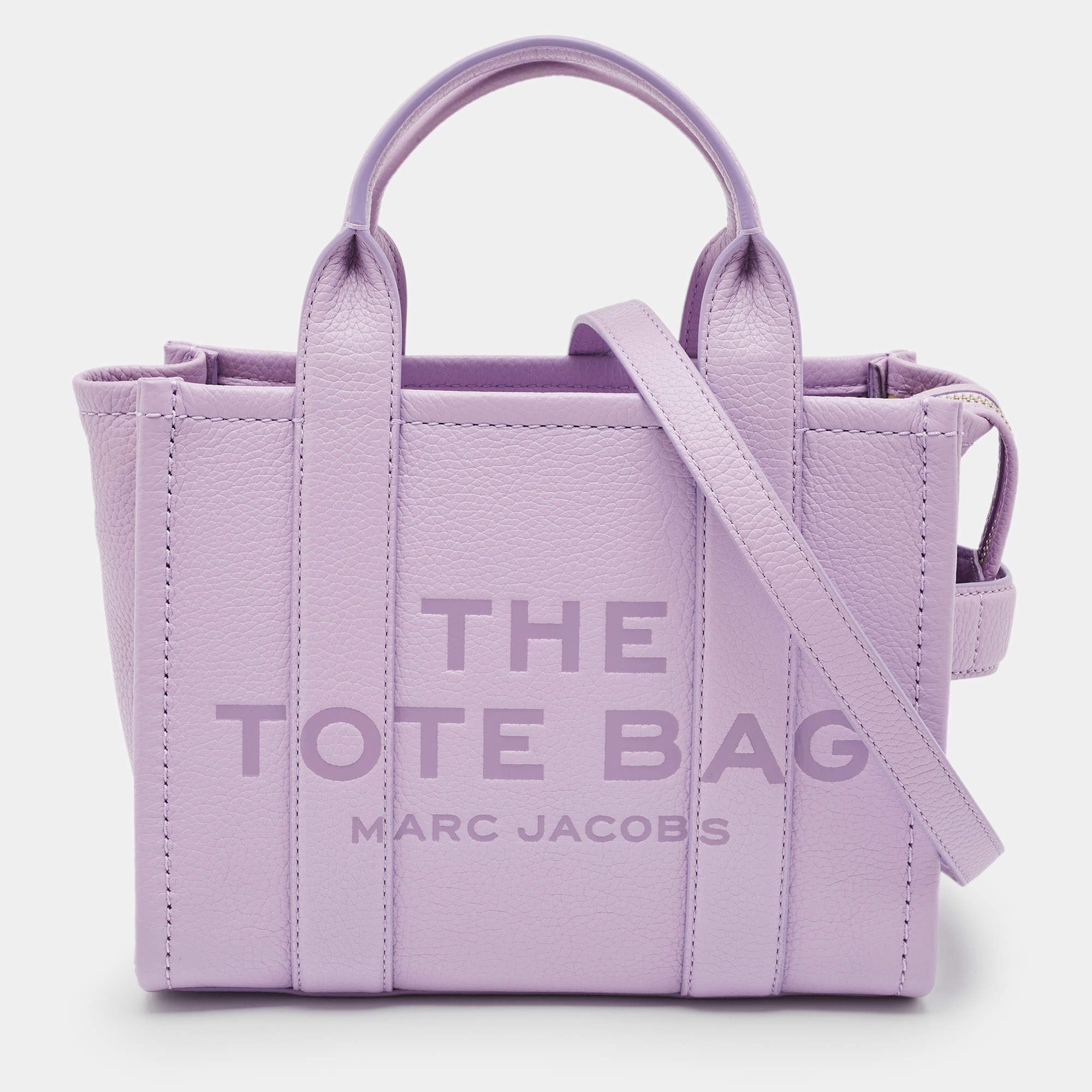 Pre Owned Marc Jacobs Lilac Leather Small The Tote Bag