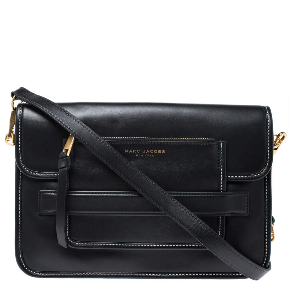 Pre Owned Marc Jacobs Black Leather Large Madison Shoulder Bag