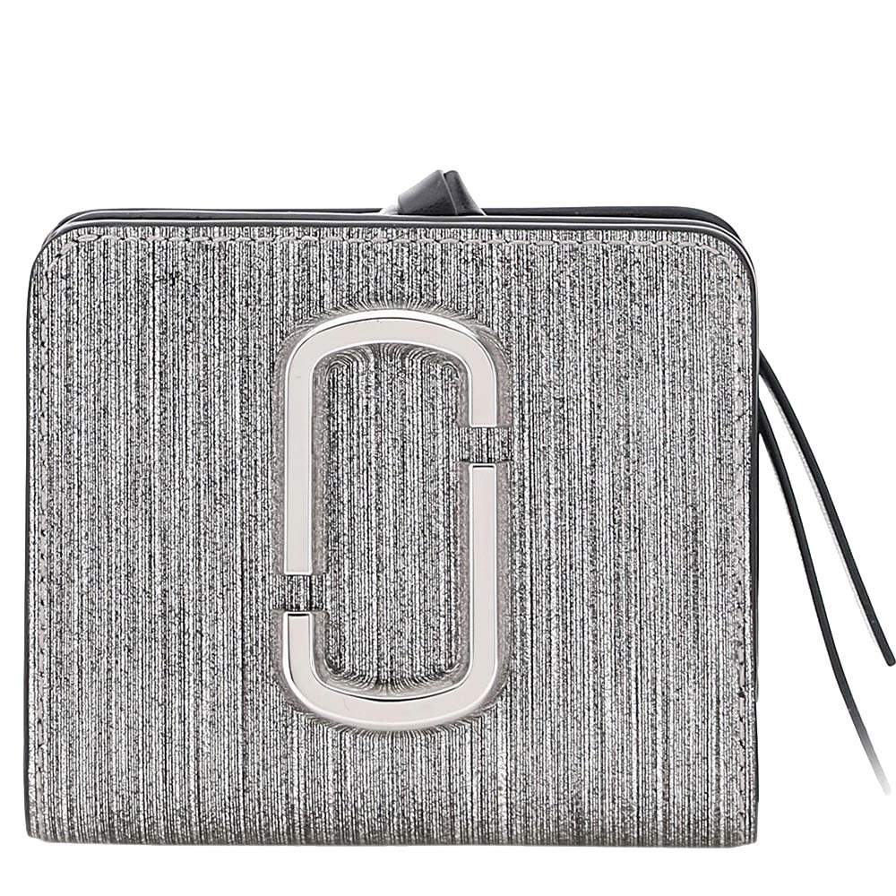 Pre Owned Marc Jacobs Silver Leather The Snapshot Mini Wallet