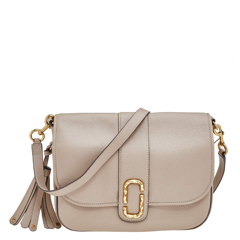 Marc Jacobs Beige Leather Interlock Messenger