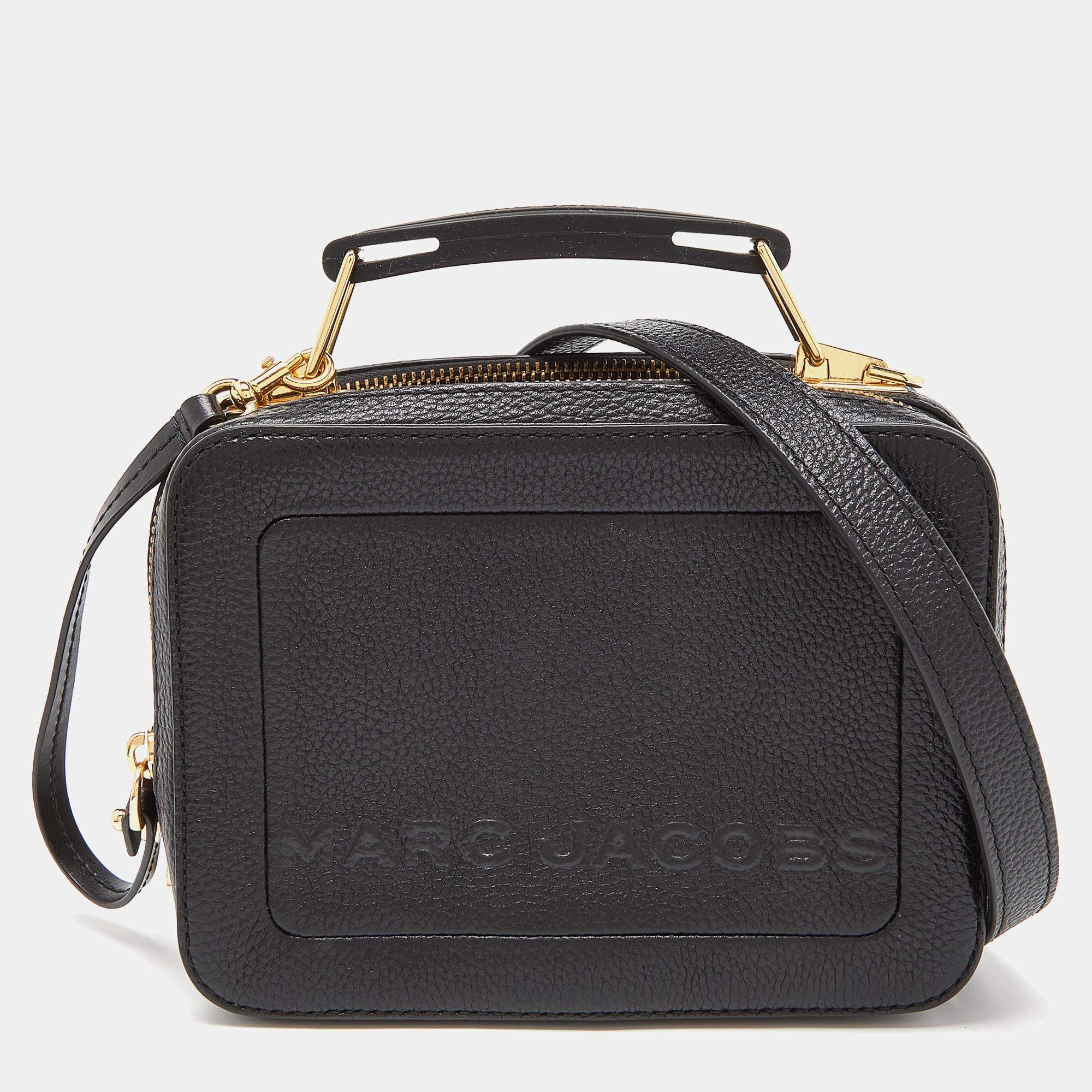 Marc Jacobs Black Leather The Box 20 Top Handle Bag