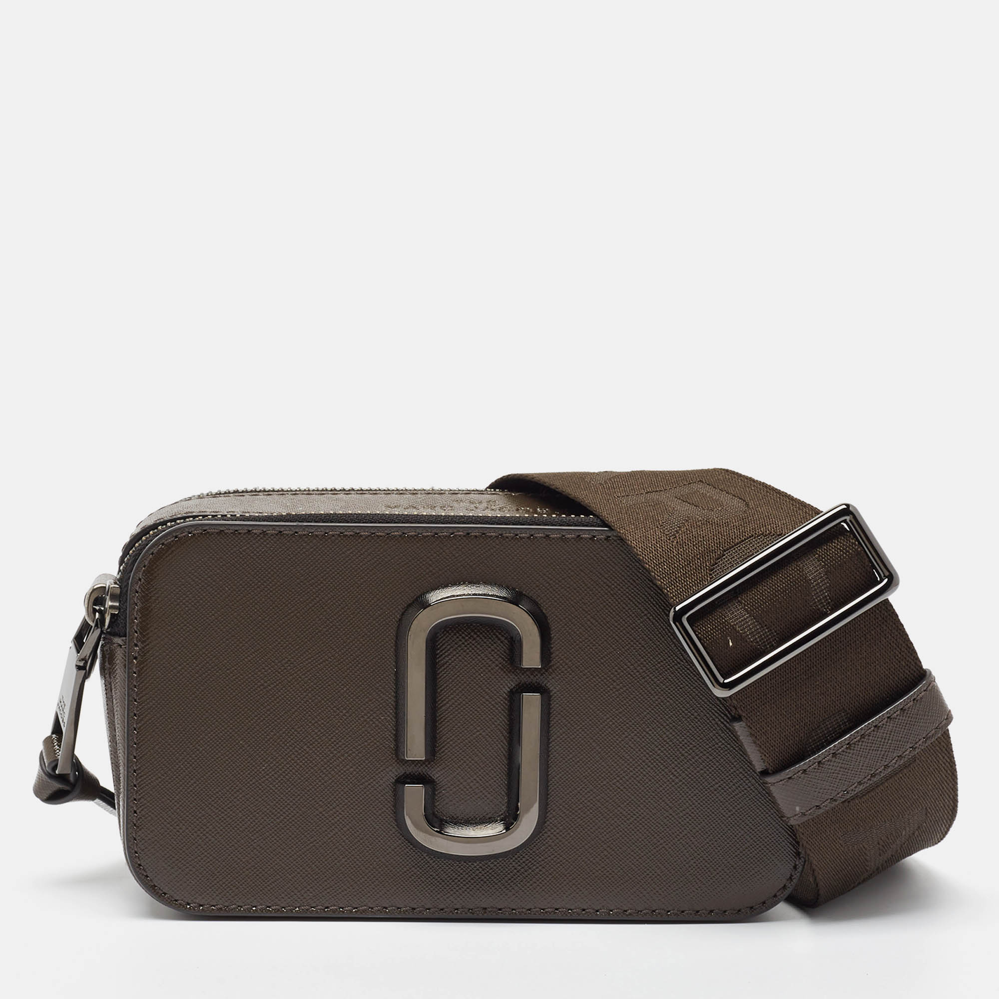 Marc Jacobs Metallic/Green Patent Leather Snapshot Camera Crossbody Bag