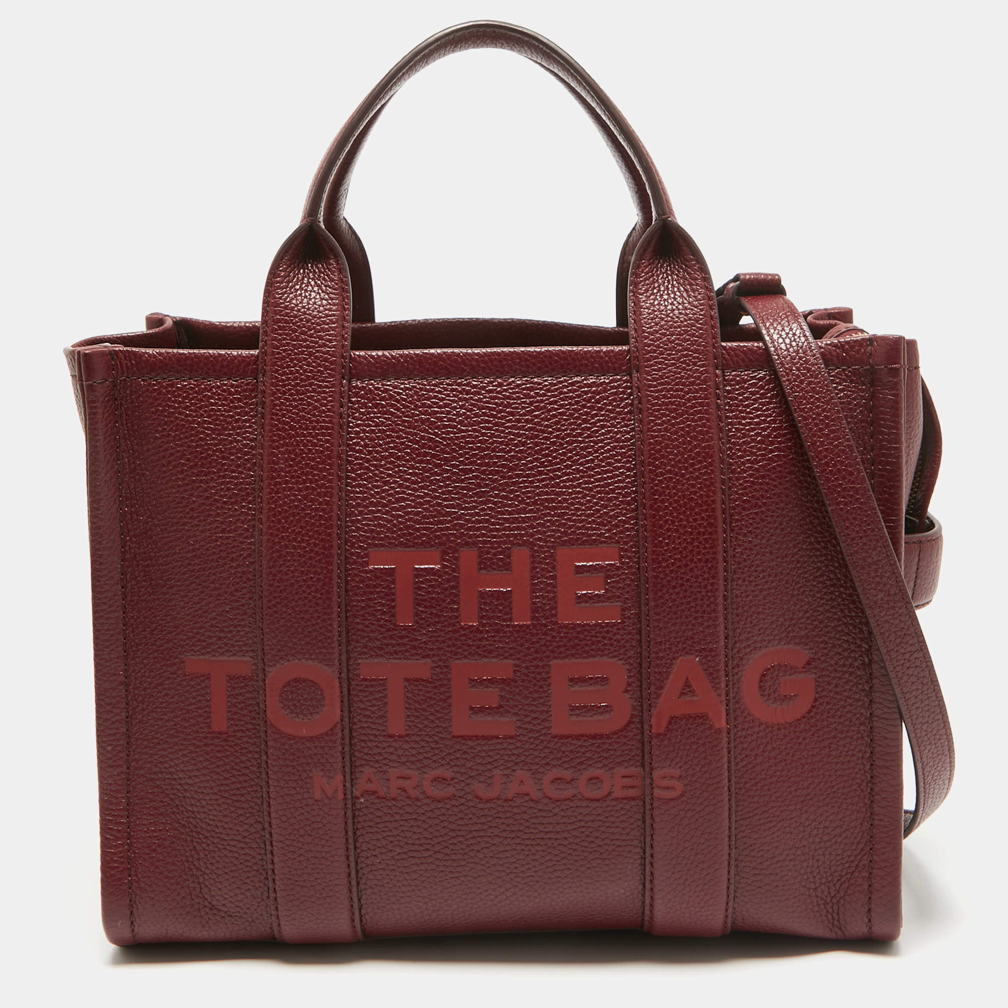 Marc Jacobs Burgundy Leather Medium The Tote Bag
