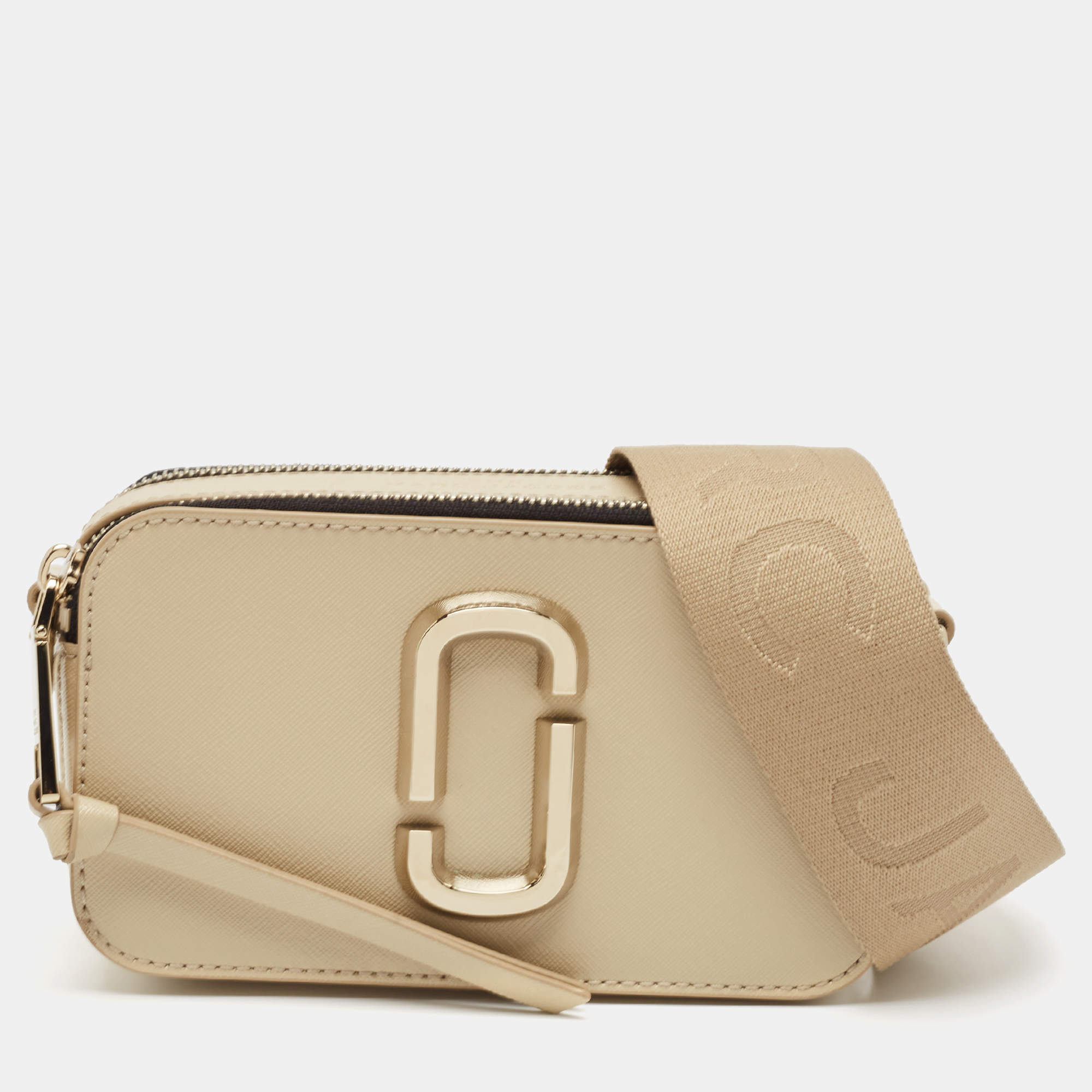 Marc Jacobs Beige Patent Leather Snapshot Camera Crossbody Bag