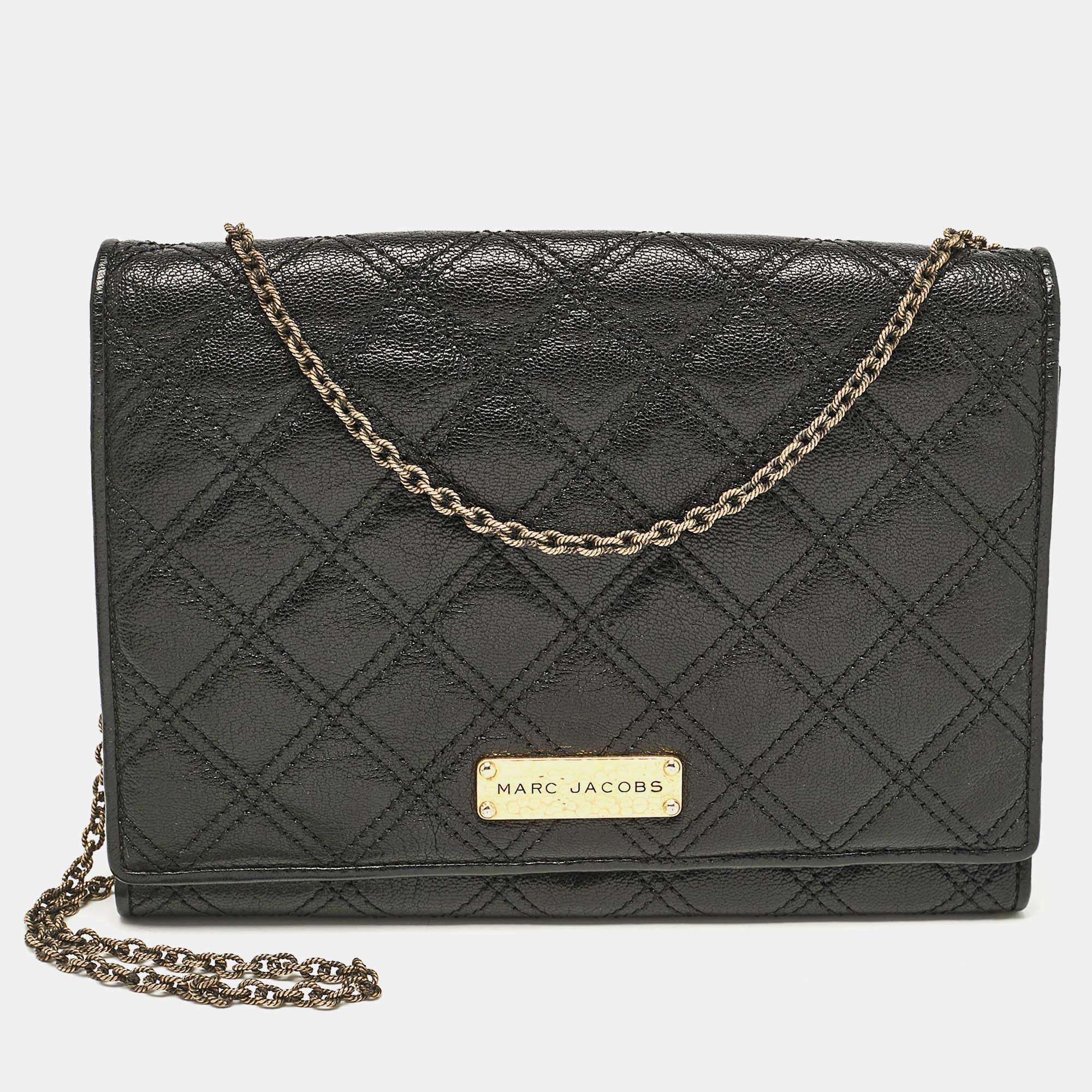 Marc Jacobs Black Quilted Leather All I One Shoulder Bag