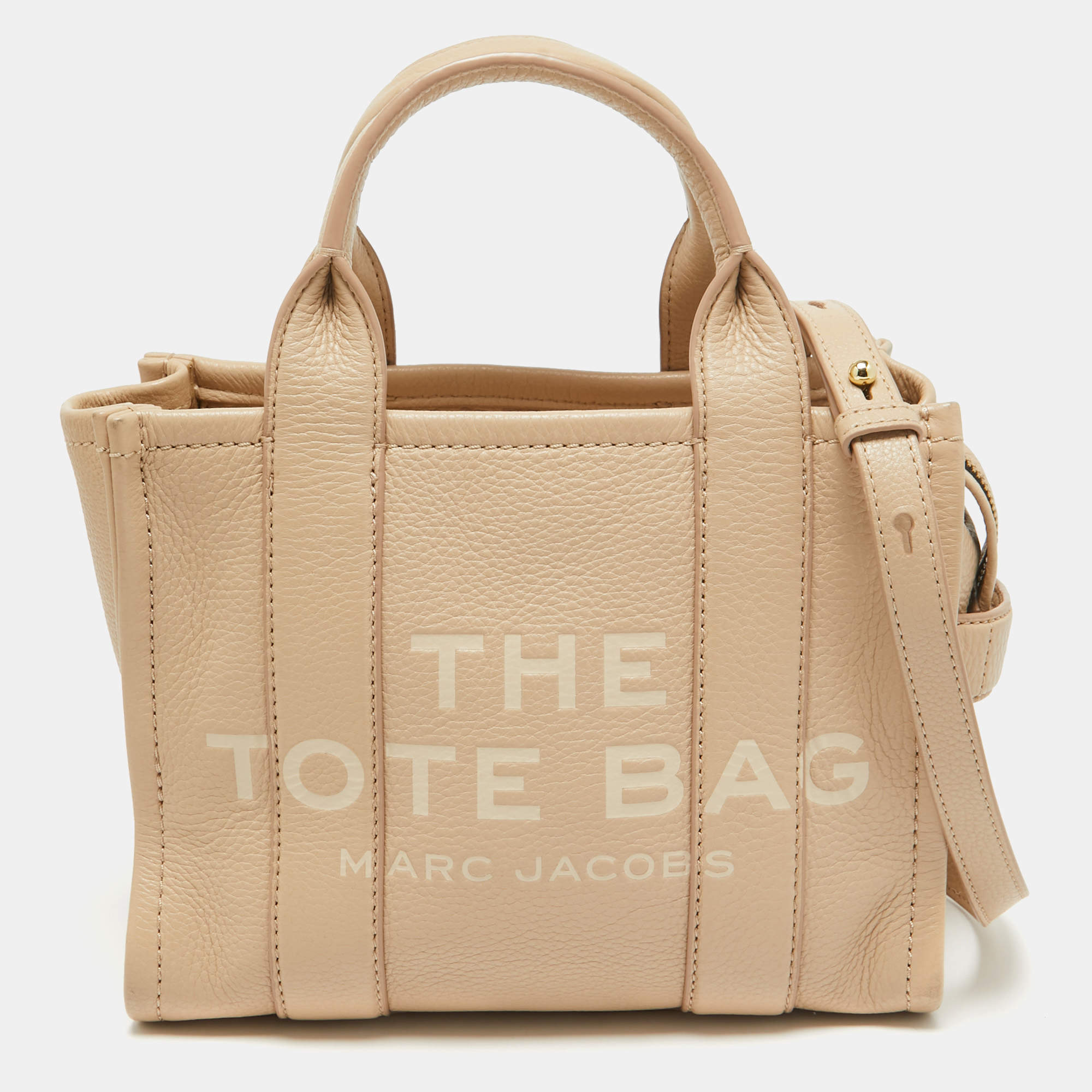 Marc Jacobs Beige Leather Small The Tote Bag