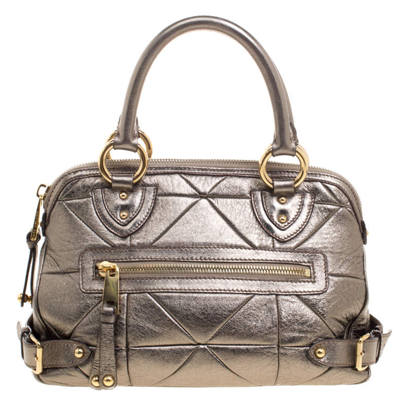 Pre Owned Marc Jacobs Gold Quilted Leather Satchel 