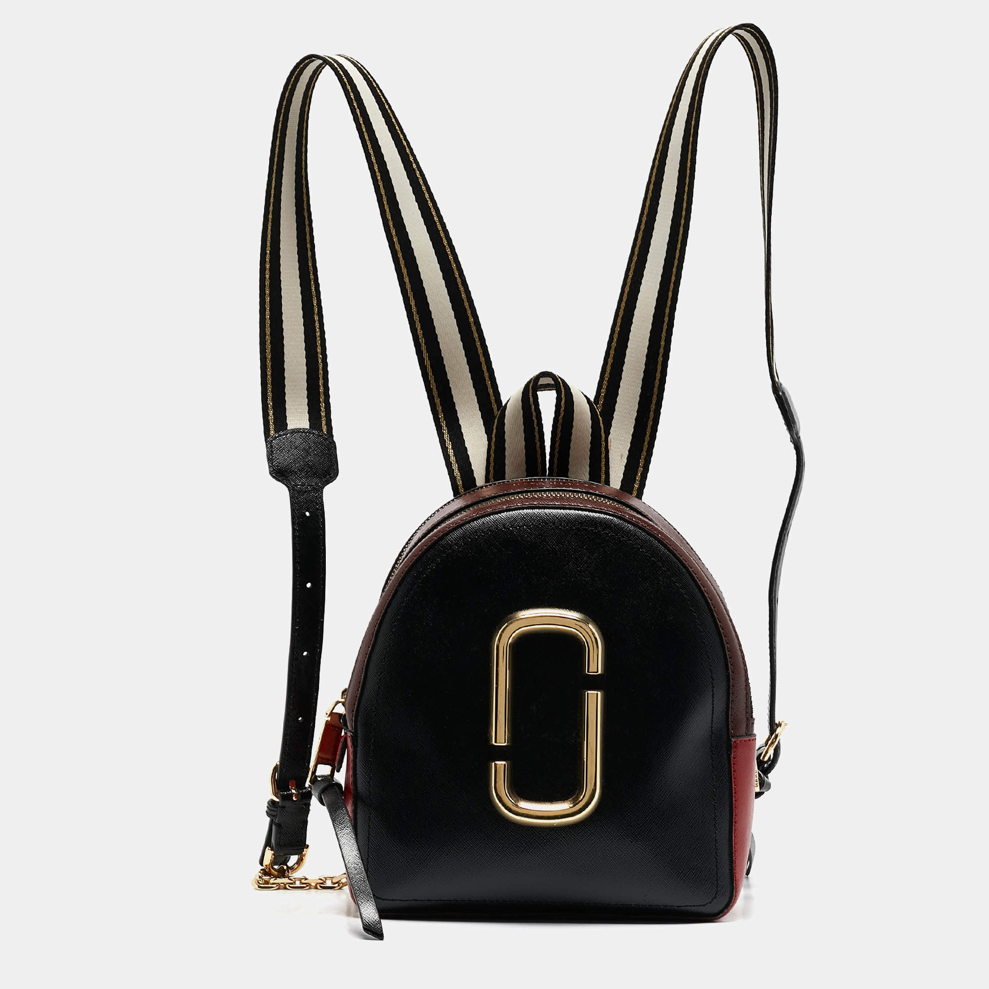 Marc Jacobs Black/Red Leather Pack Shot Backpack