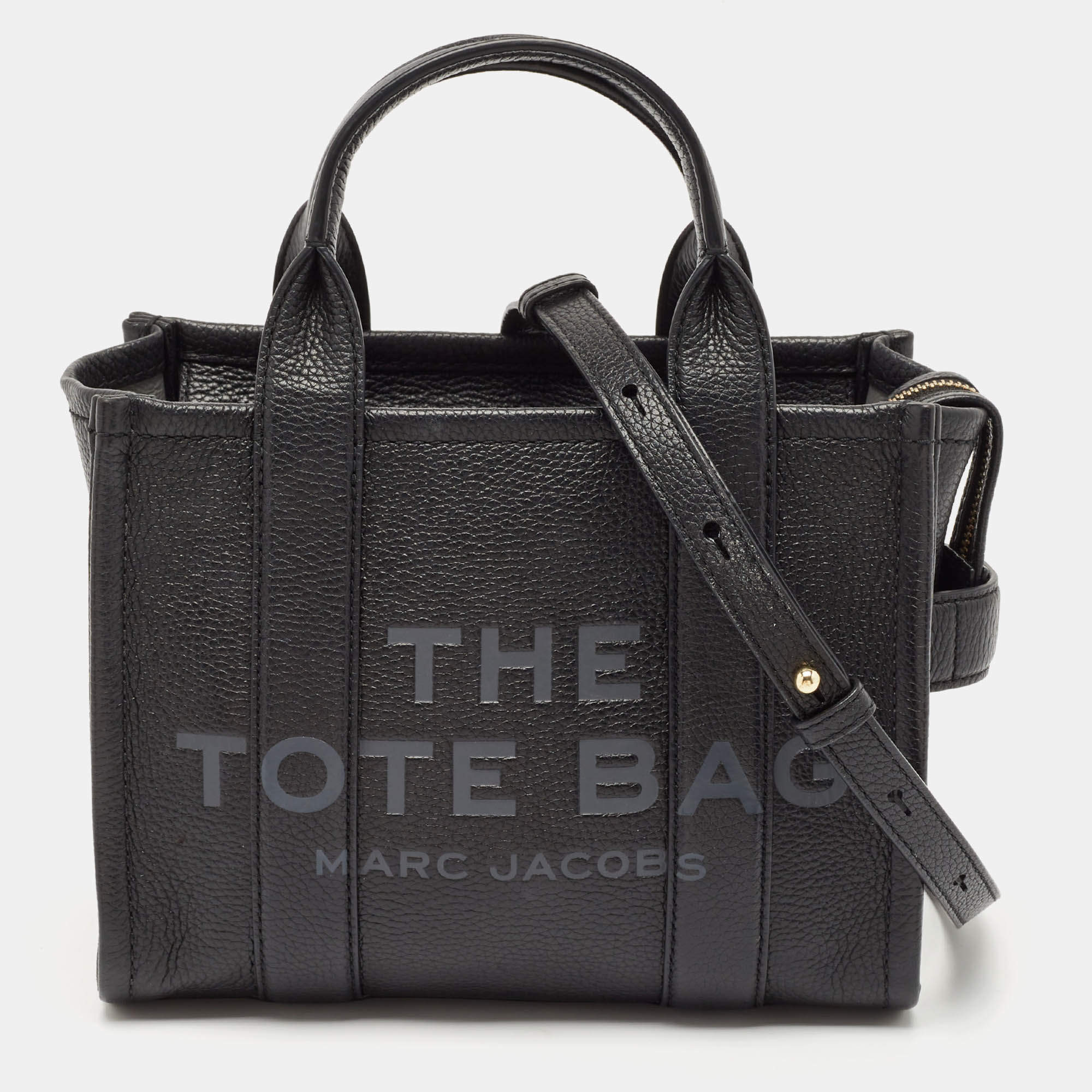 Pre Owned Marc Jacobs Black Leather Small The Tote Bag