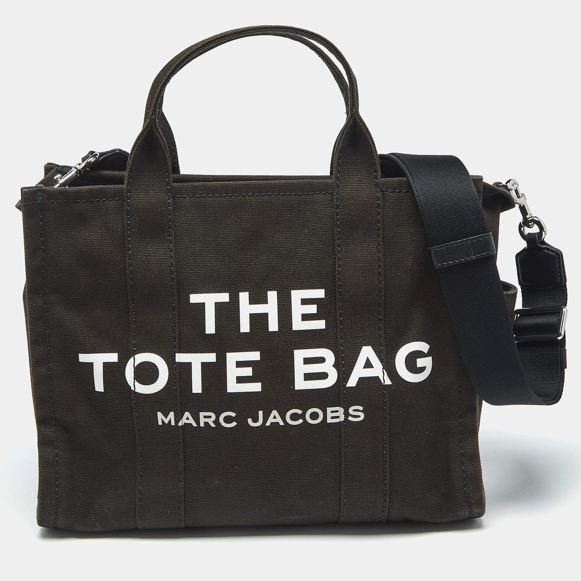 Pre Owned Marc Jacobs Black Canvas Medium The Tote Bag
