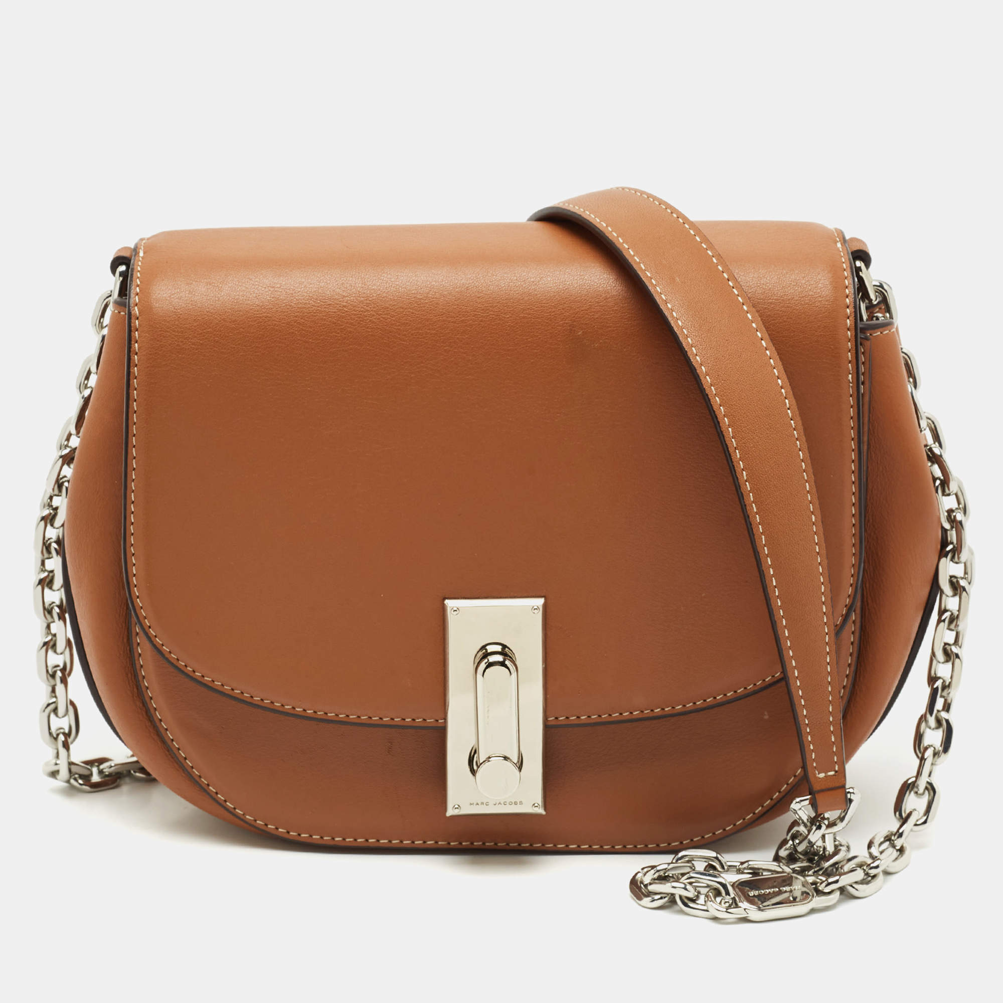 Pre Owned Marc Jacobs Brown Leather West End The Jane Saddle Shoulder Bag