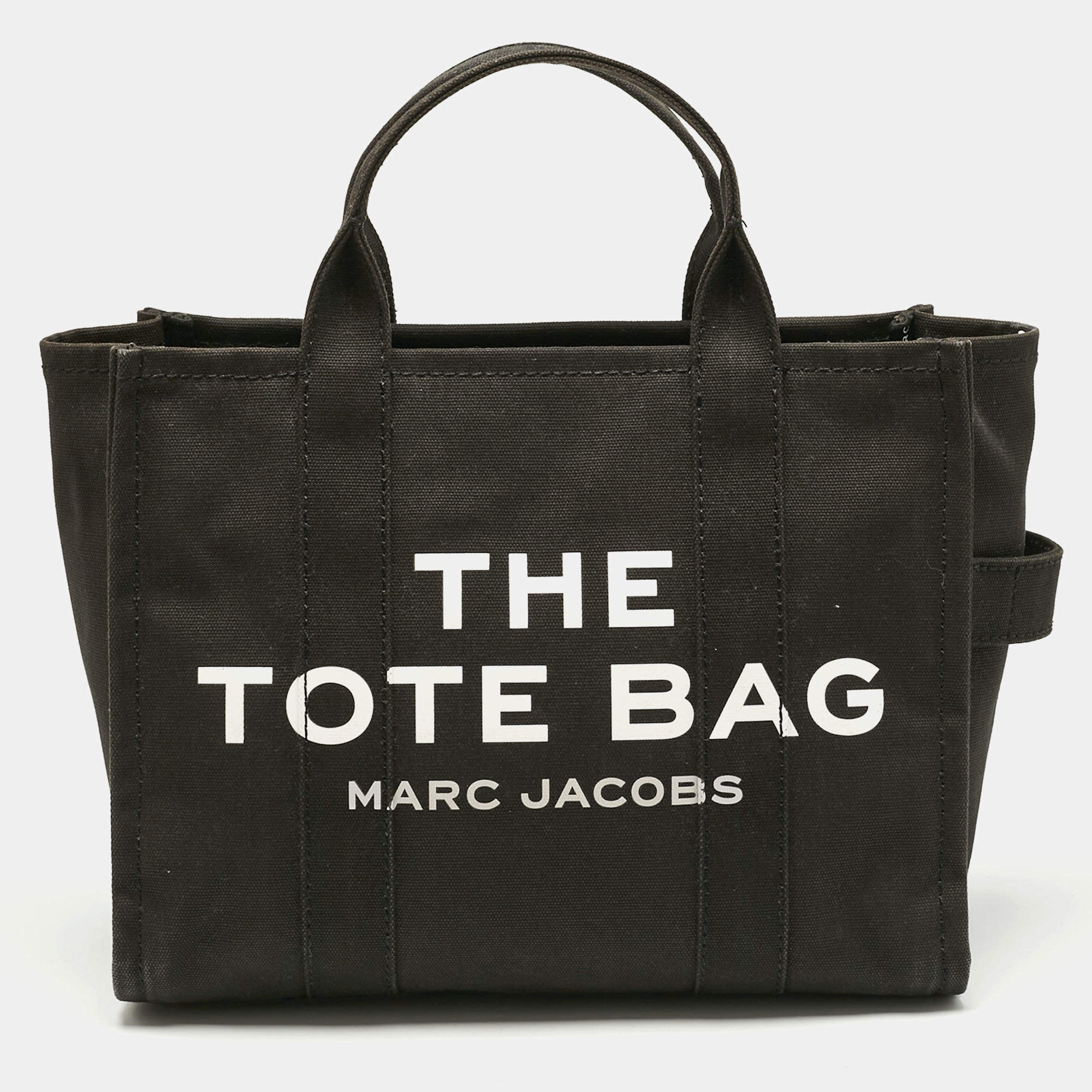 Pre Owned Marc Jacobs Black Canvas Medium The Tote Bag
