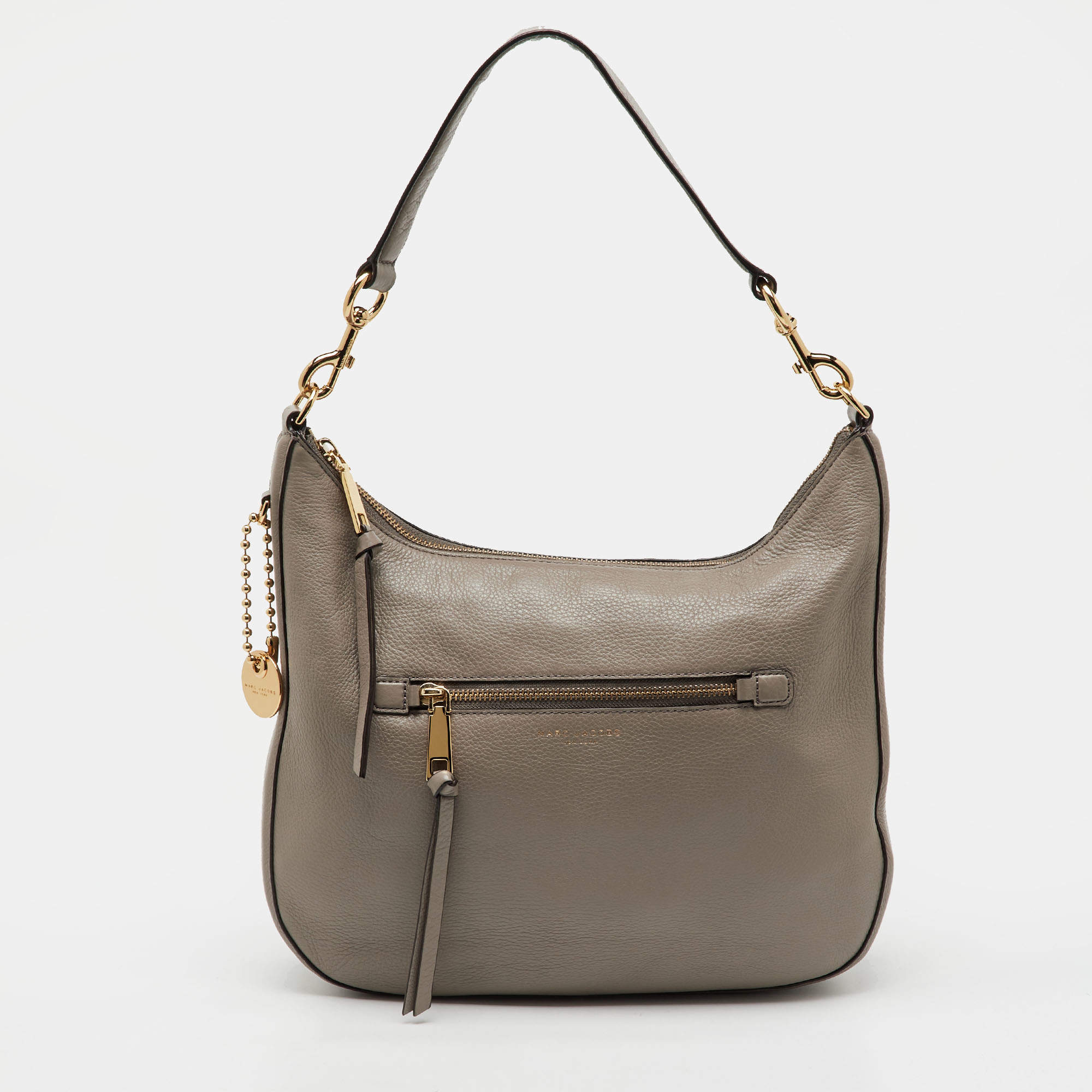 Pre Owned Marc Jacobs Grey Leather Recruit Hobo