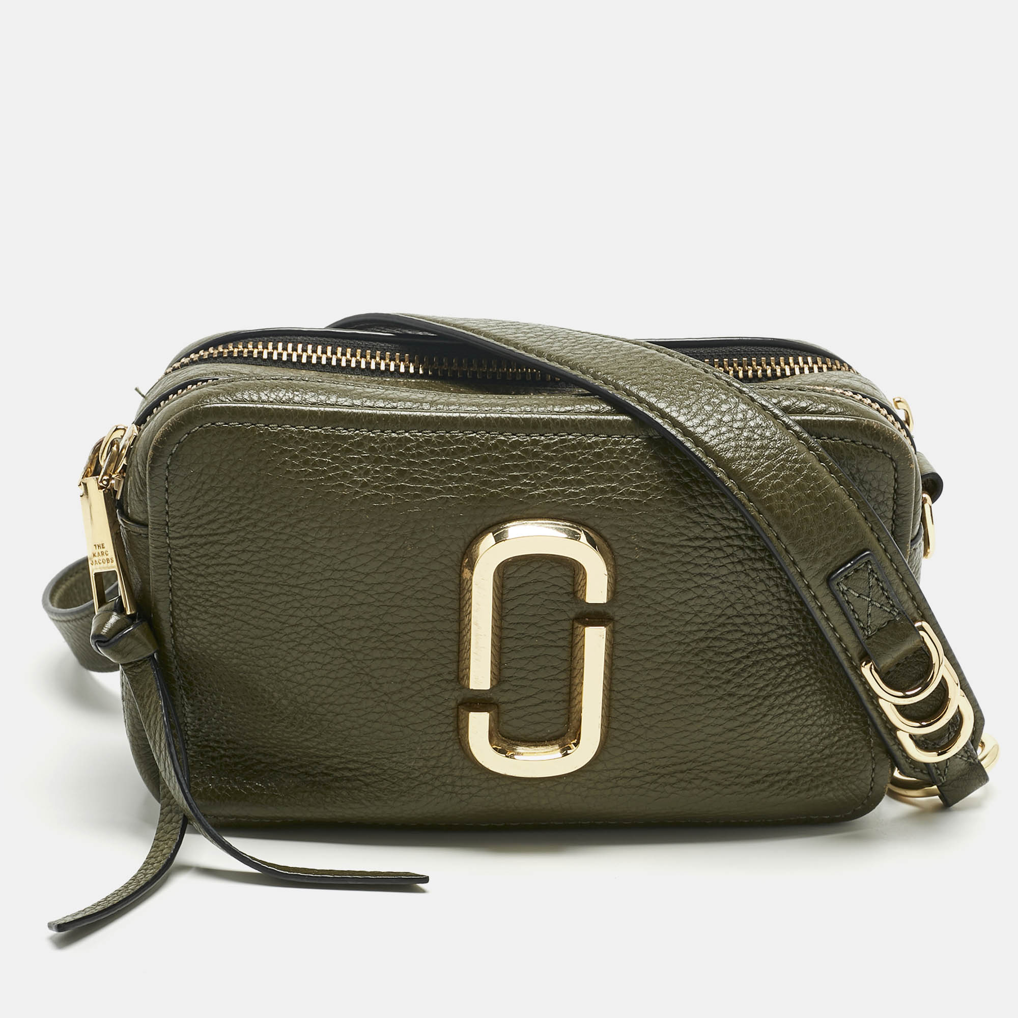 Pre Owned Marc Jacobs Olive Green Leather The Softshot 21 Camera Bag