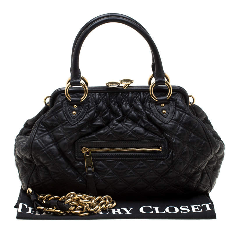 Marc Jacobs Black Quilted Leather Stam Shoulder Bag Marc Jacobs TLC