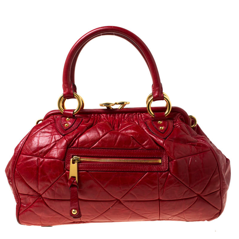Pre Owned Marc Jacobs Red Quilted Leather Stam Shoulder Bag