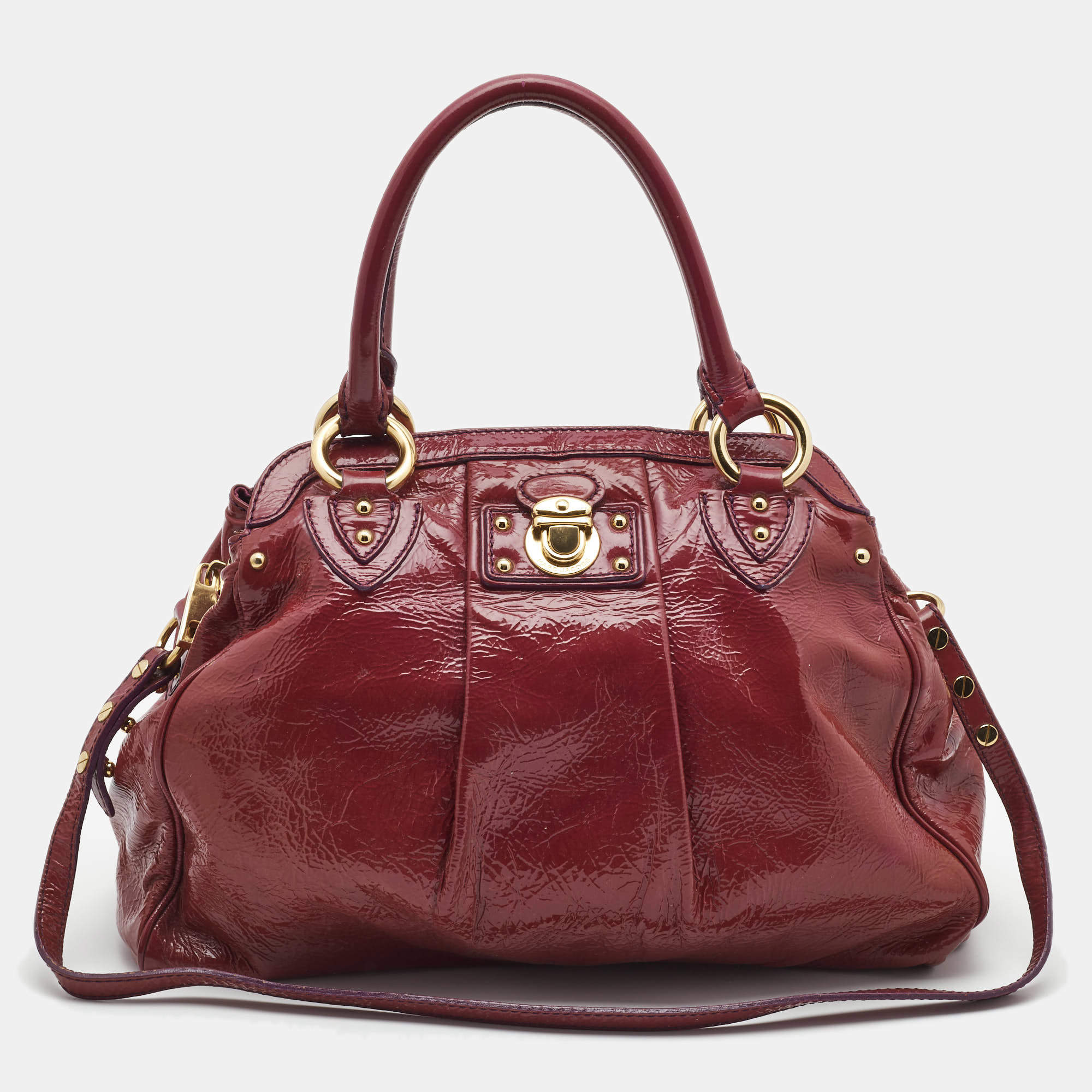 Marc Jacobs Alyona Purple Patent Leather Satchel