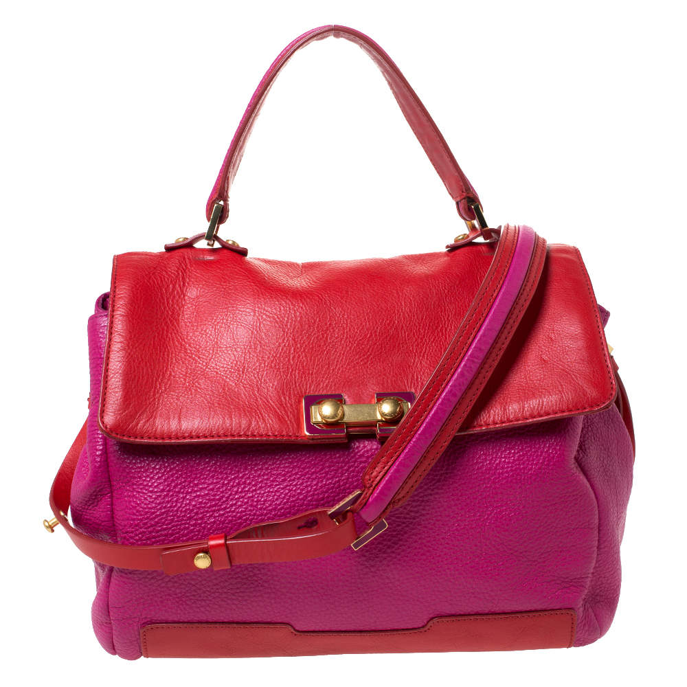 Marc By Marc Jacobs Fuchsia/Red Leather Bob’s Memphis Top Handle Bag