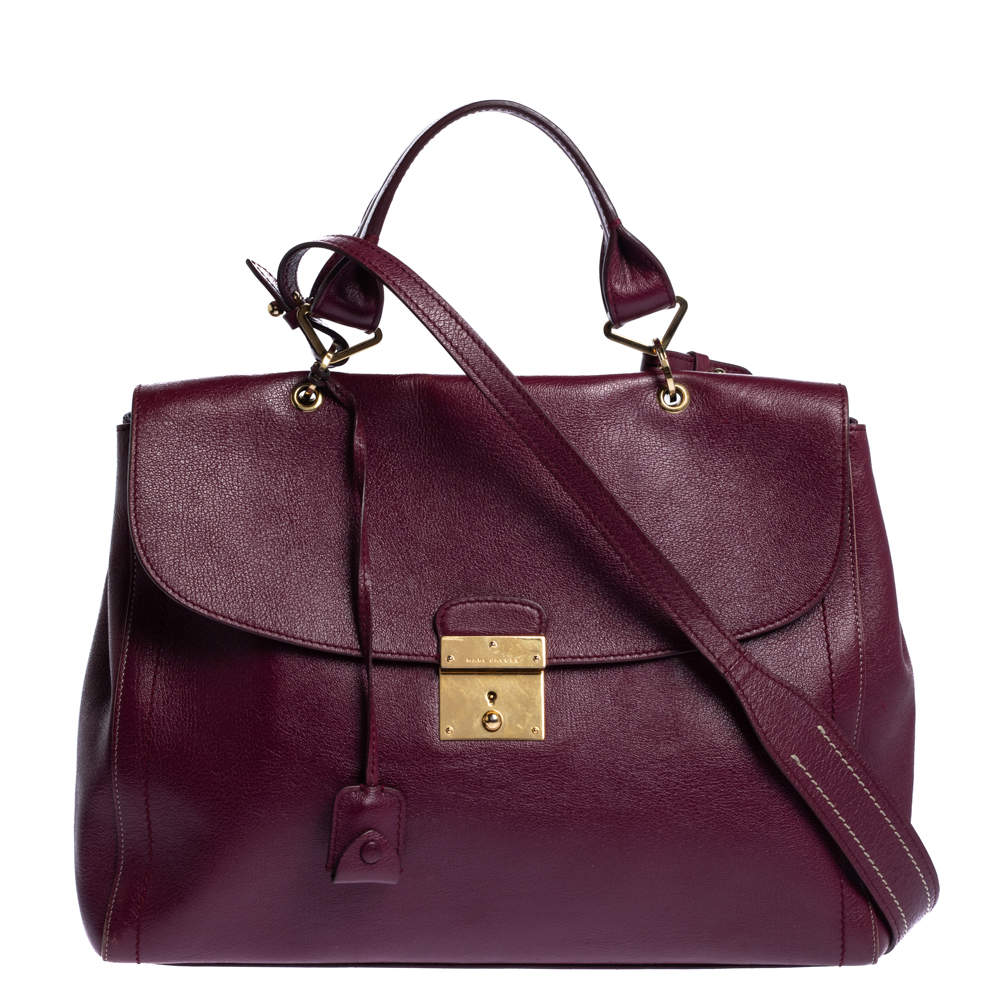 plum leather bag