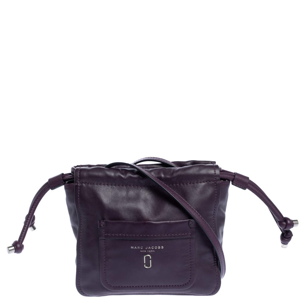 Marc Jacobs Purple Leather Drawstring Shoulder Bag