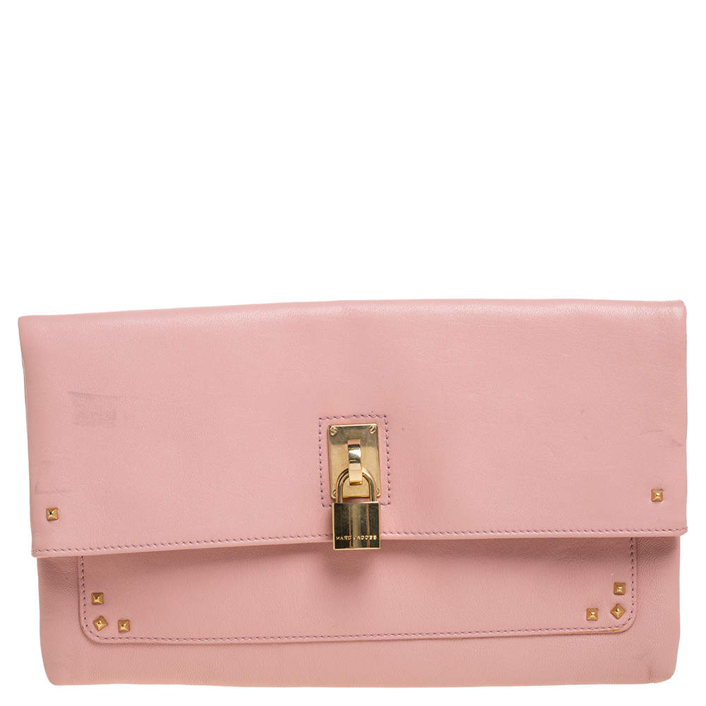 Pre Owned Marc Jacobs Peach Leather Eugenie Clutch