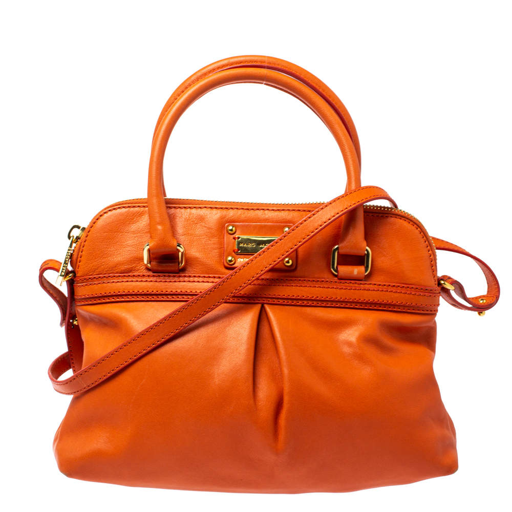 Pre Owned Marc Jacobs Orange Leather Raleigh Satchel