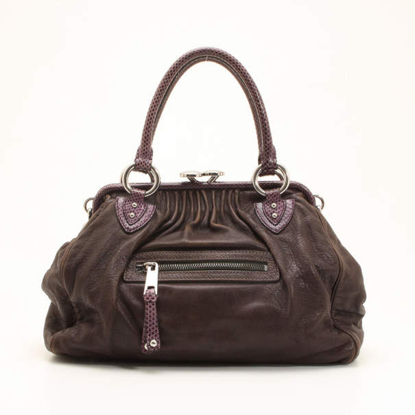Marc Jacobs Brown and Purple Python Trim Stam