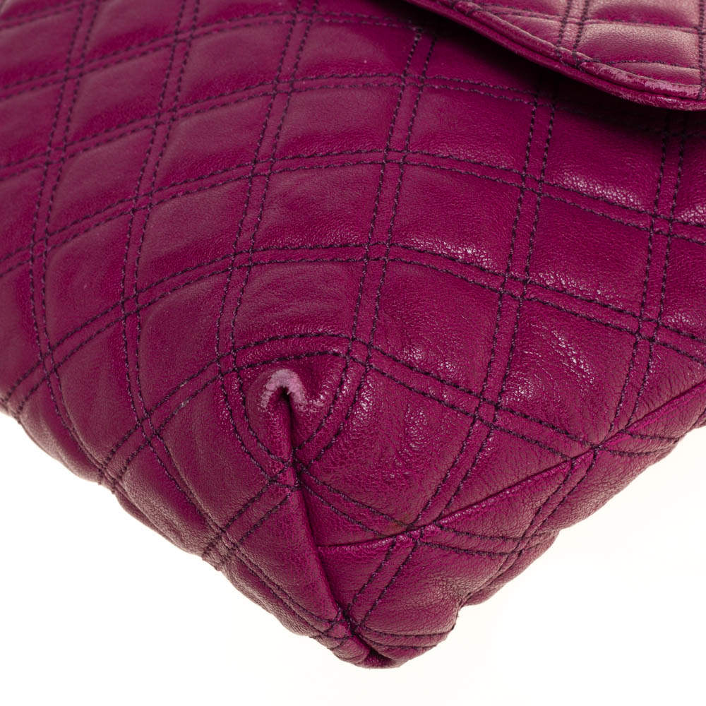 Pre Owned Marc Jacobs Dark Magenta Quilted Leather Single Shoulder Bag