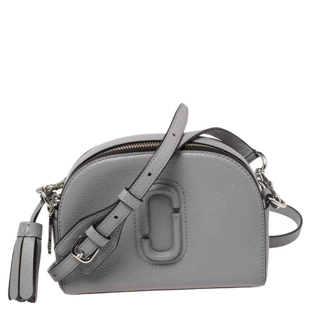 Marc Jacobs Grey Leather Small Shutter Camera Crossbody Bag