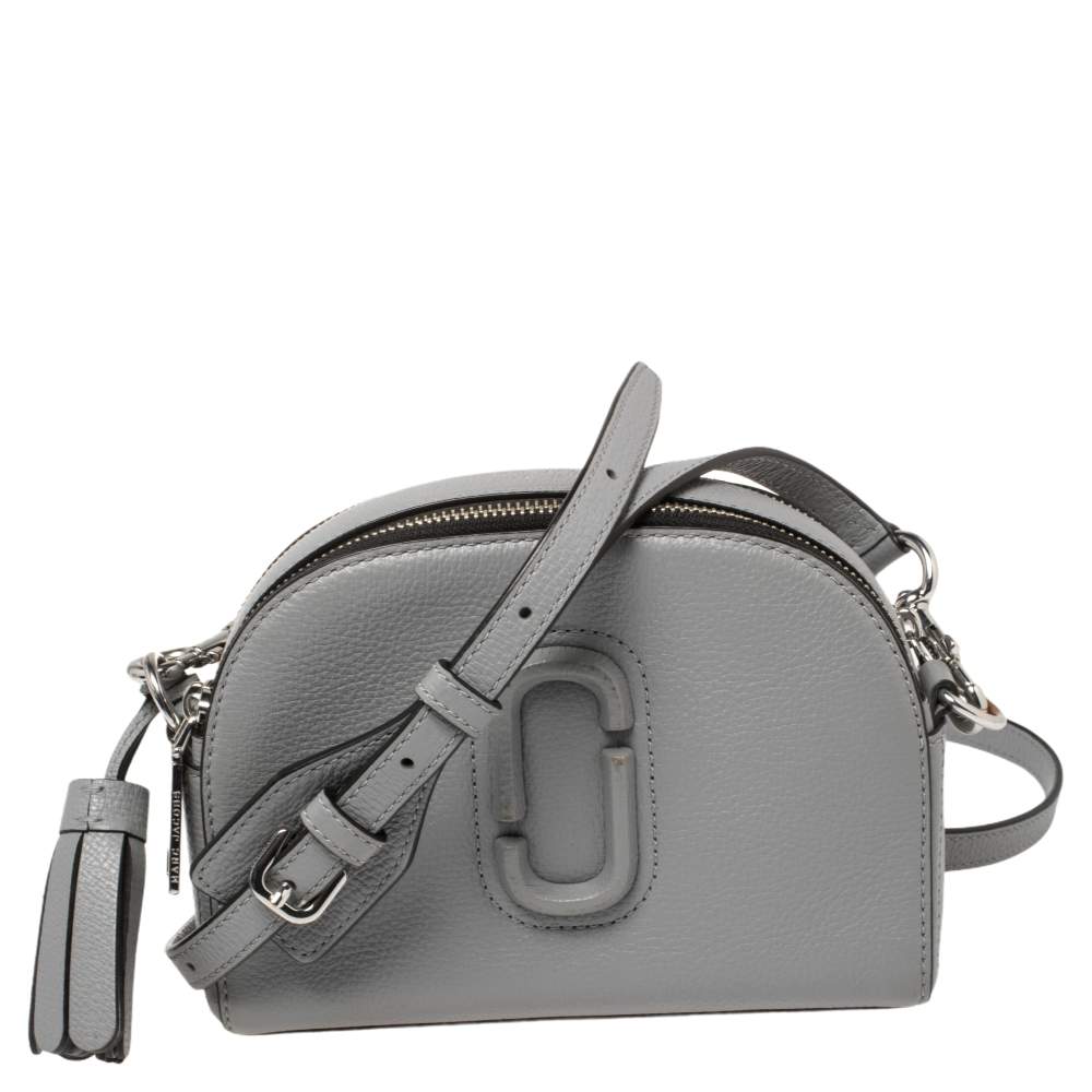 Pre Owned Marc Jacobs Grey Leather Small Shutter Camera Crossbody Bag