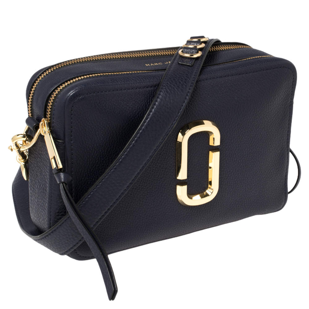 The softshot leather crossbody bag Marc Jacobs Blue in Leather - 26425971